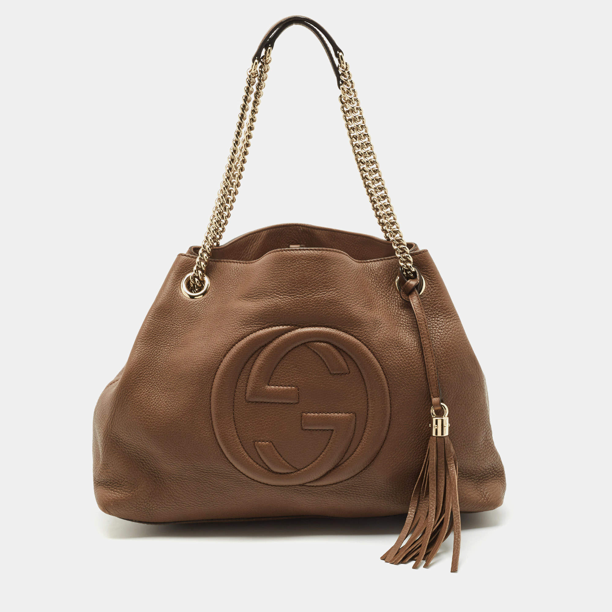Gucci Brown Leather Medium Soho Chain Shoulder Bag