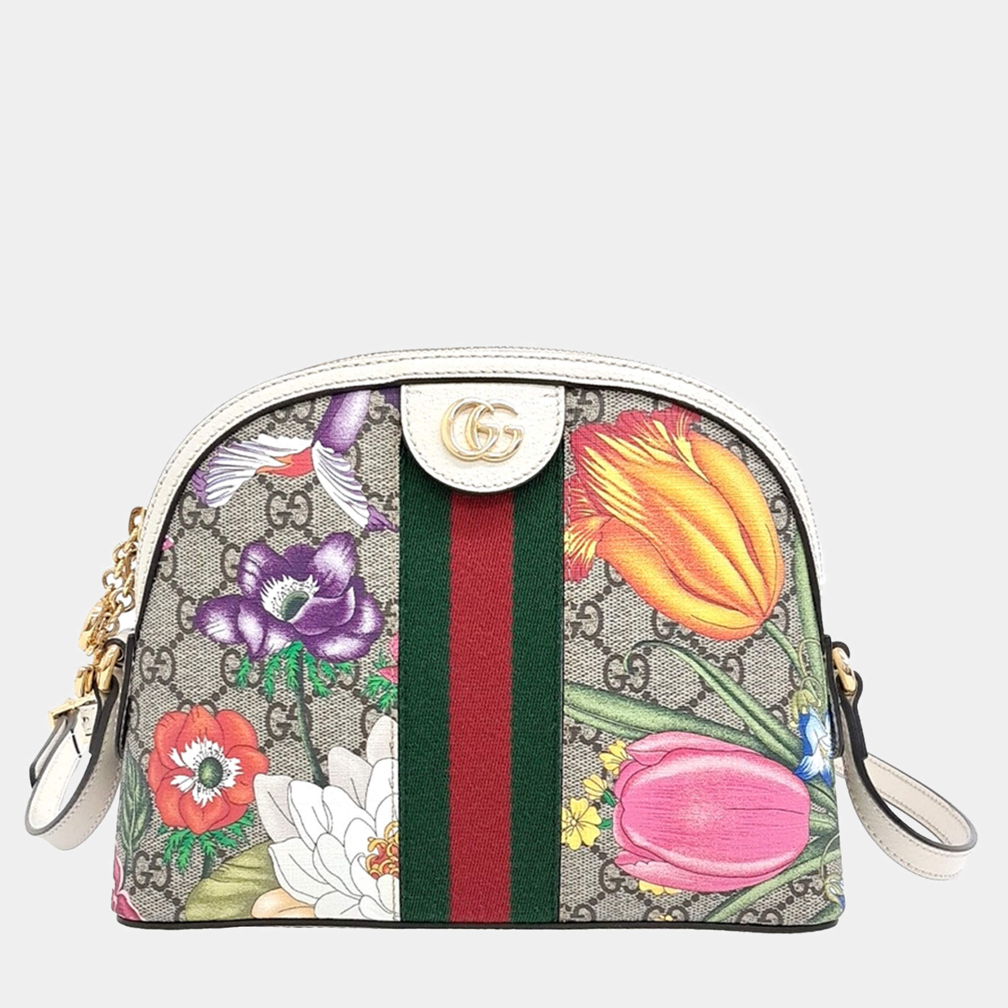 Gucci Multicolor Canvas and Leather Ophidia Supreme Flora crossbody Bag