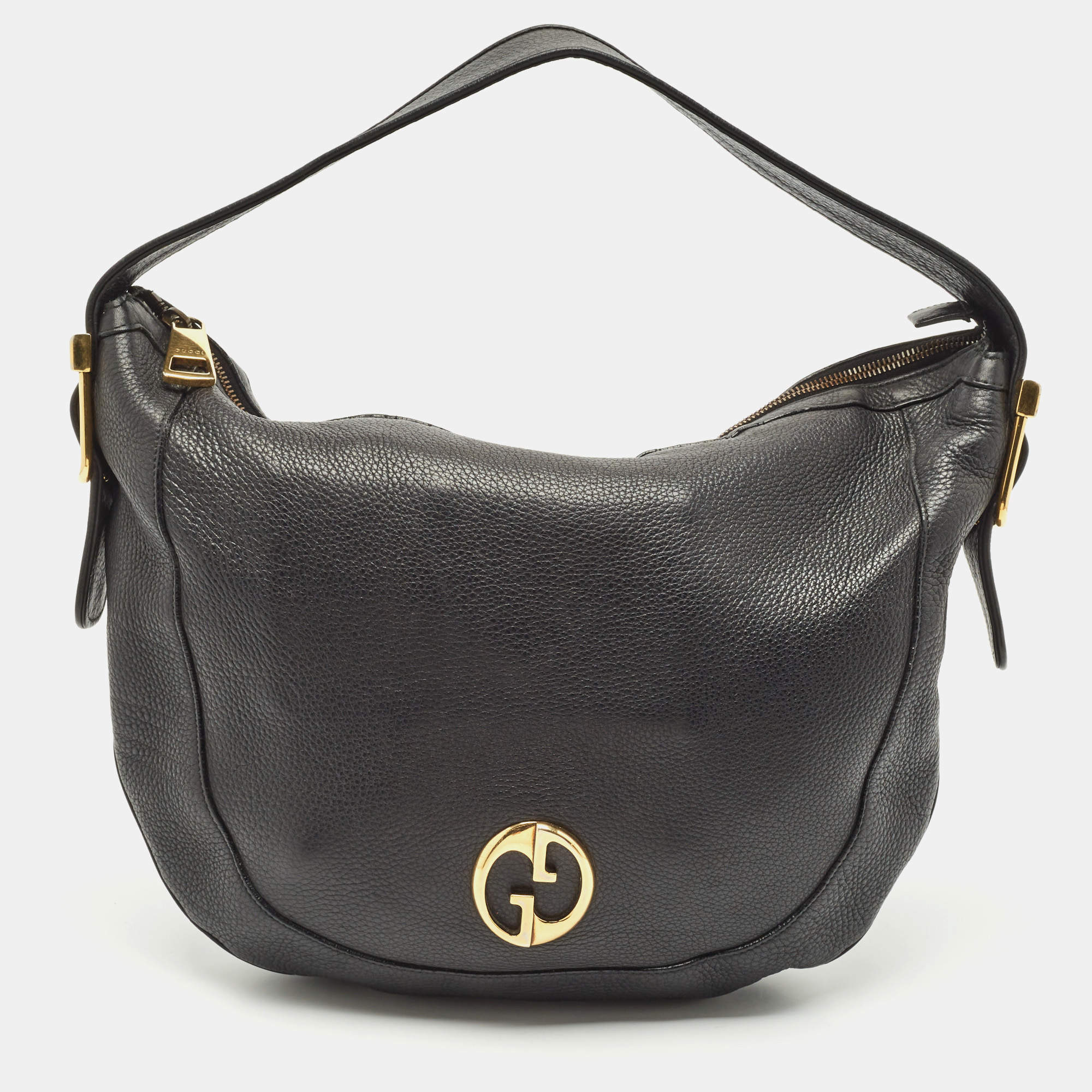 Gucci Black Leather 1973 Hobo