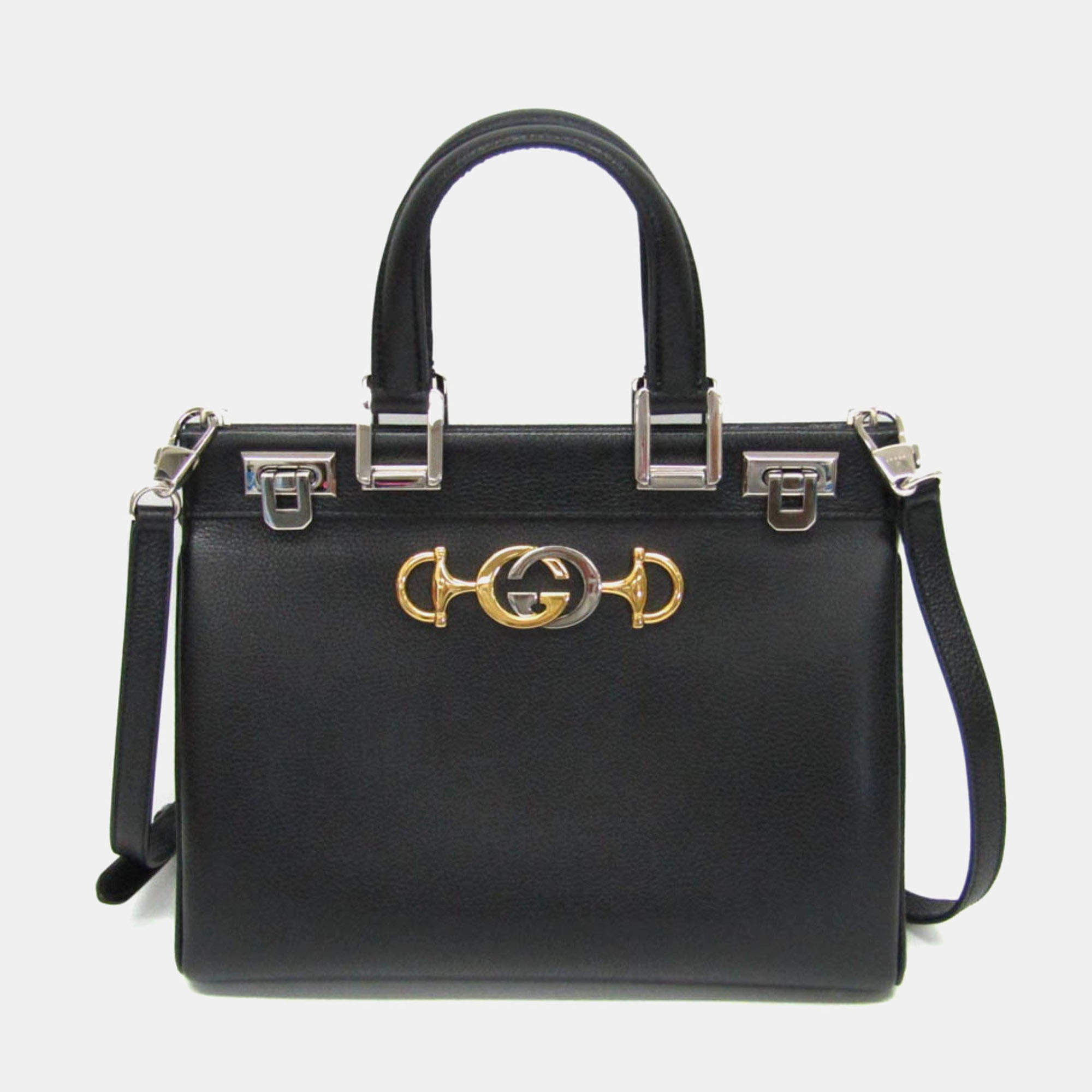 Gucci Black Leather Zumi Shoulder Bag