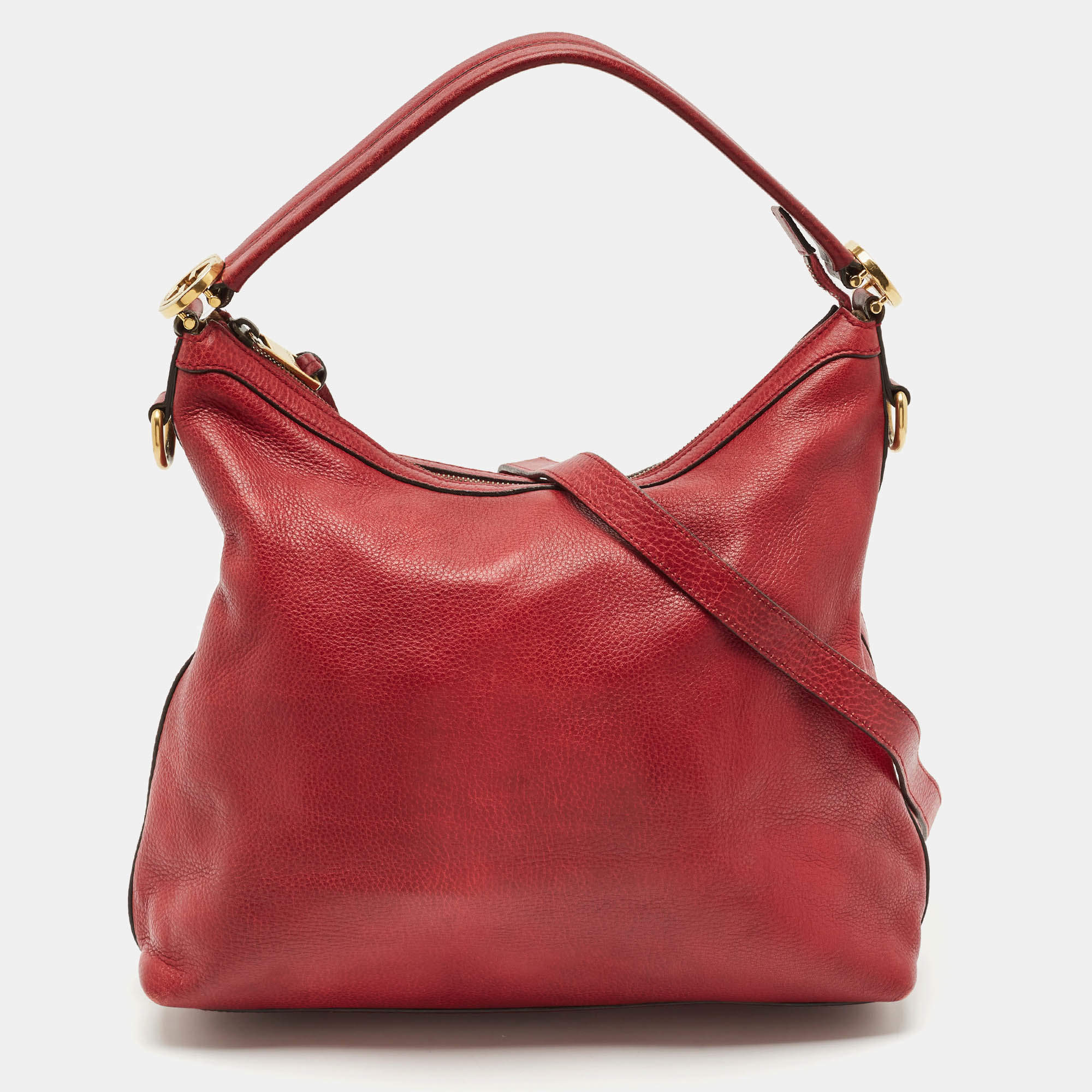 Gucci Red Leather Miss GG Hobo