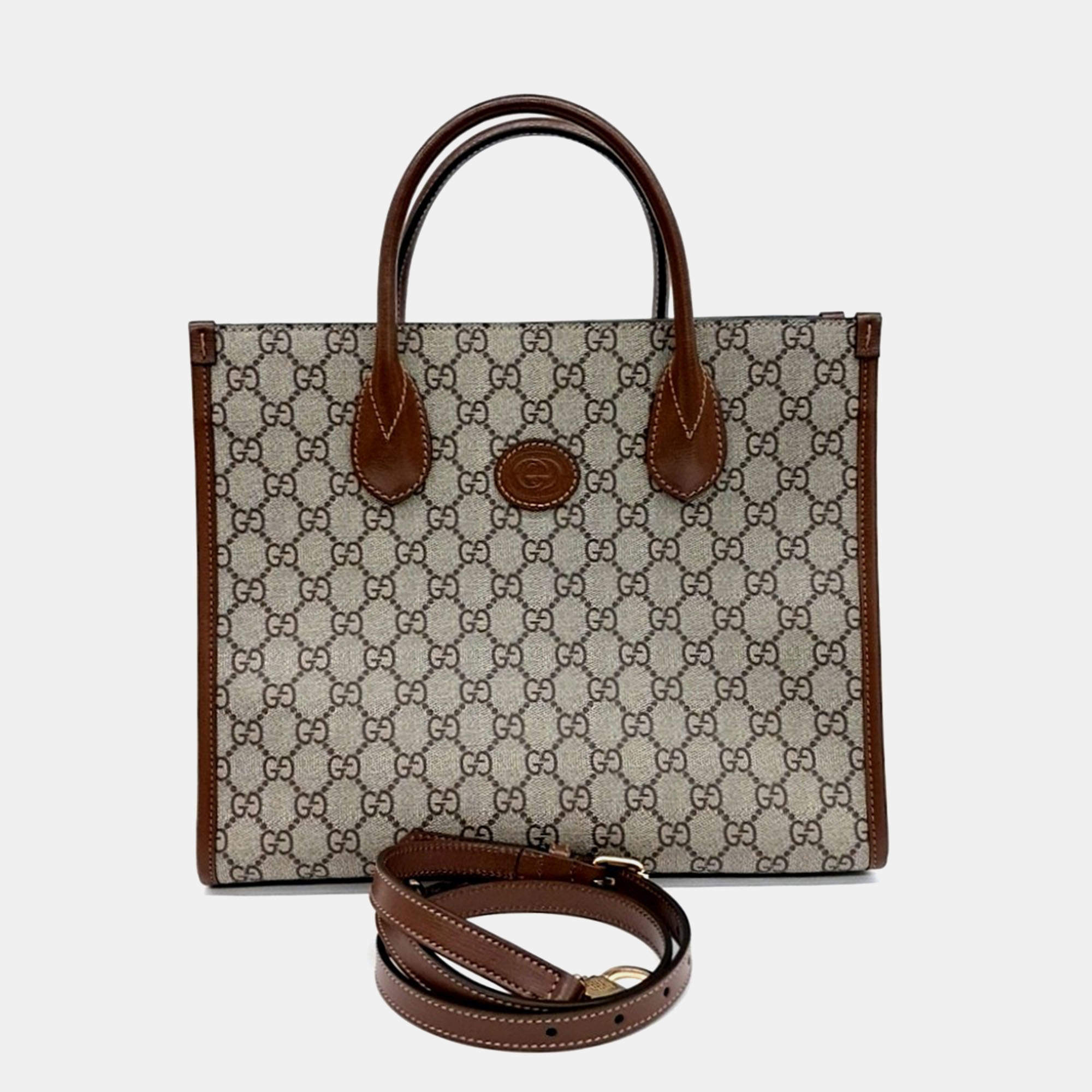 Gucci Beige Canvas GG small tote bag