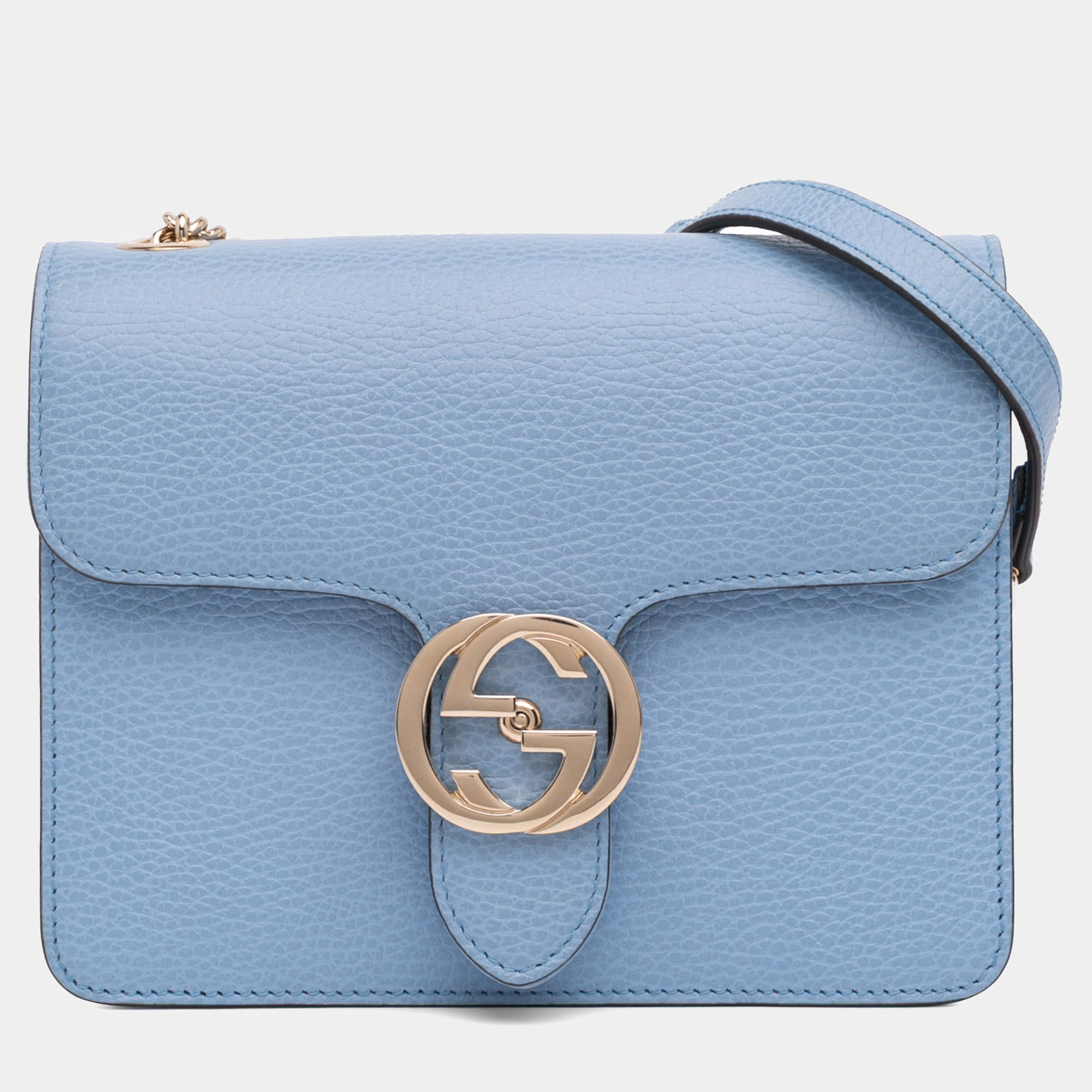 Gucci Blue Small Dollar Calfskin Interlocking G Crossbody