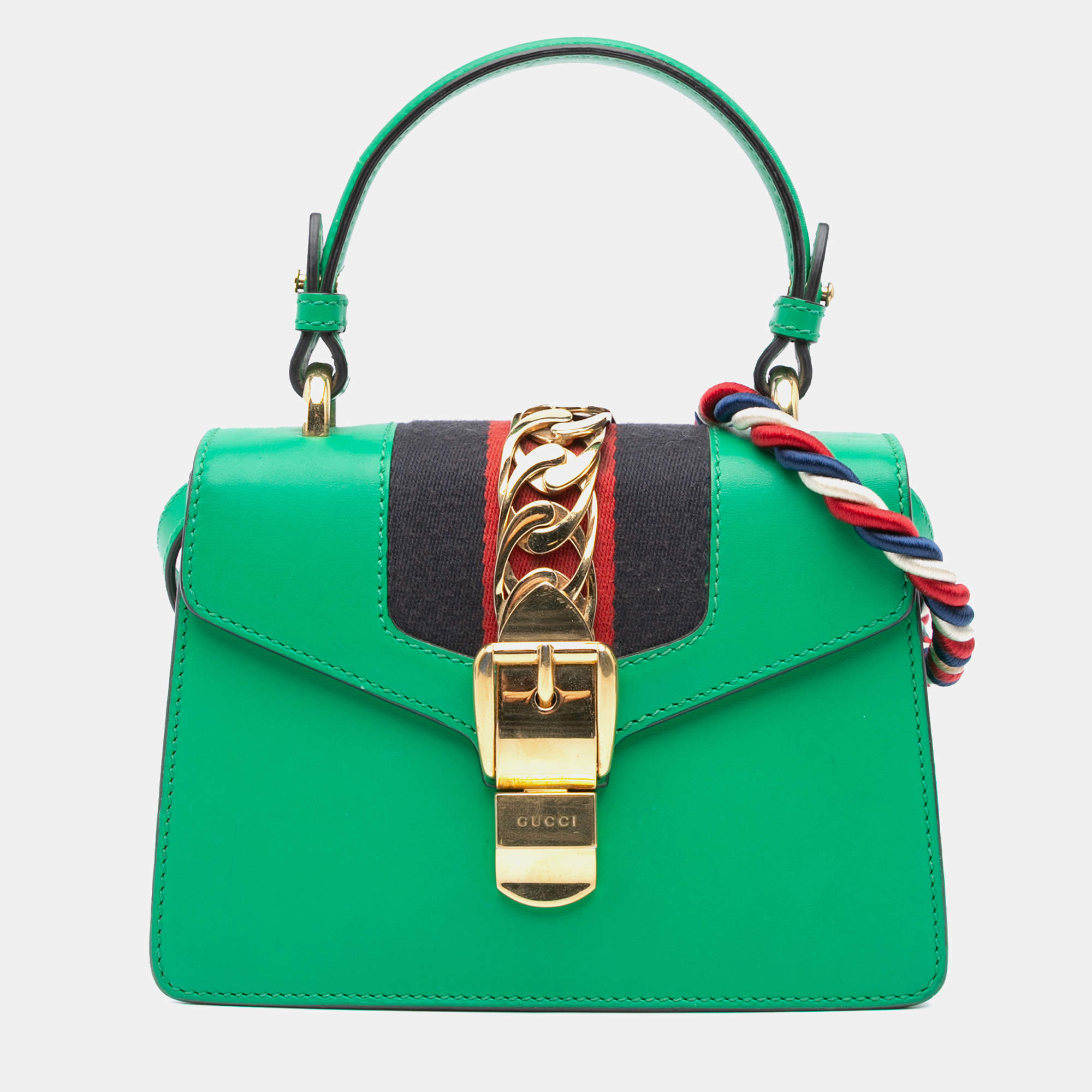 Gucci Green Mini Leather Sylvie Satchel