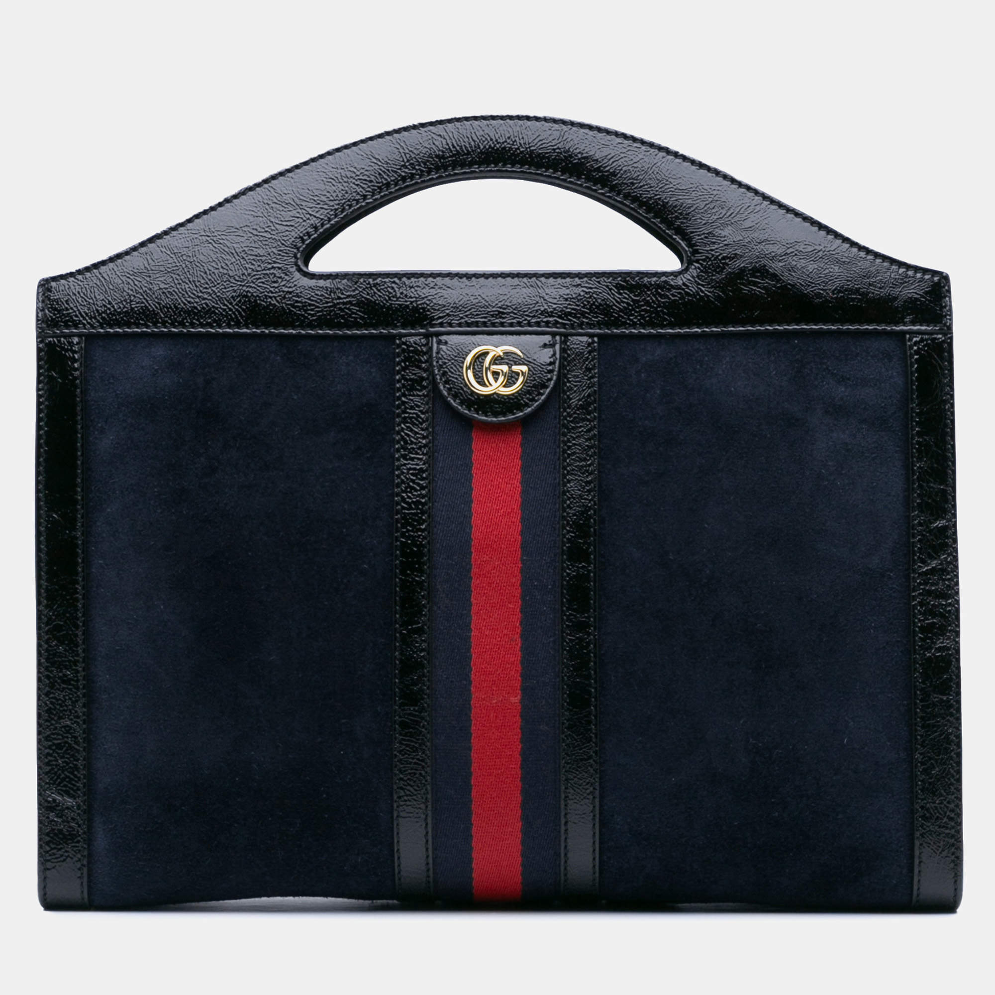 Gucci Navy Blue Suede Ophidia Satchel