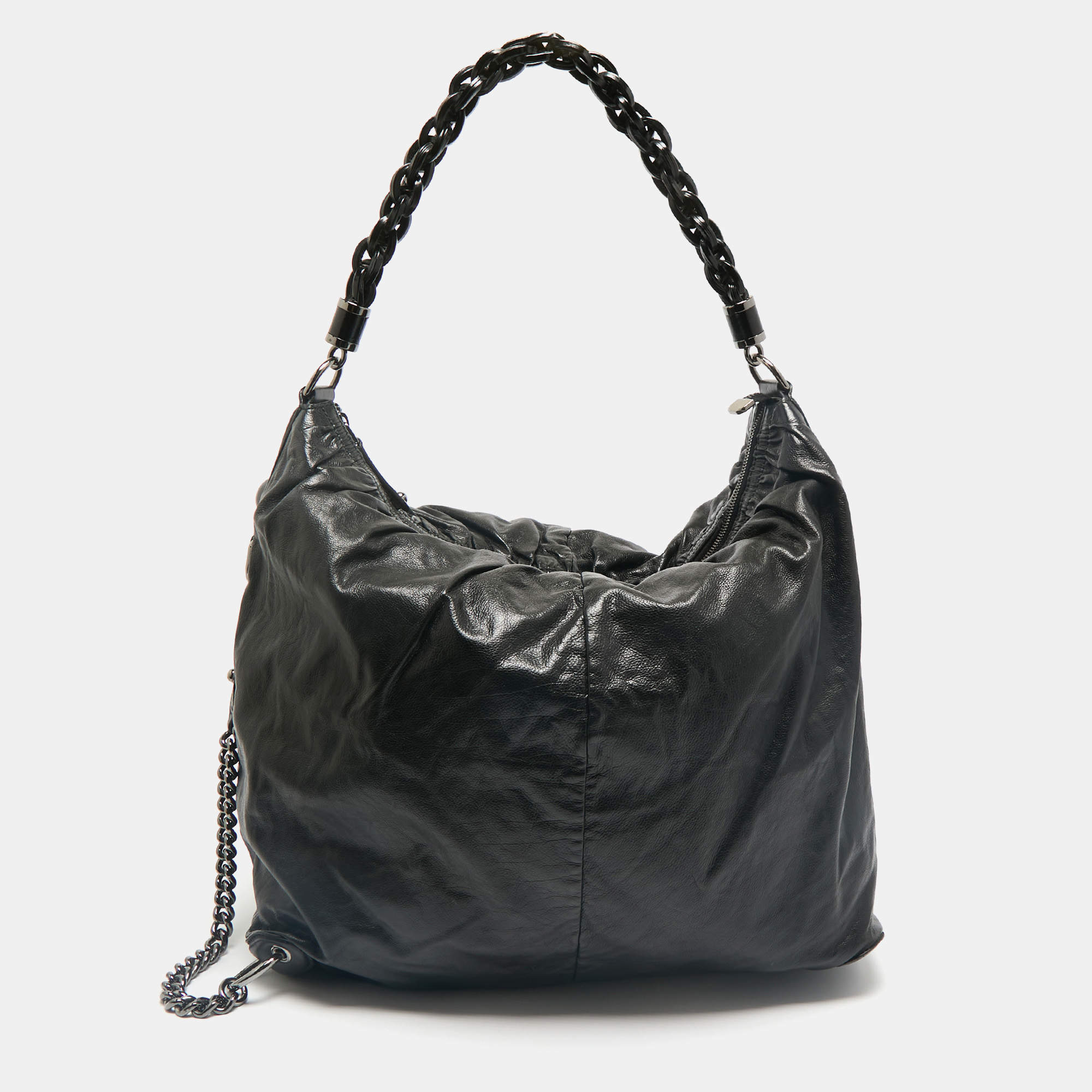 Gucci Black Soft Leather Galaxy Hobo