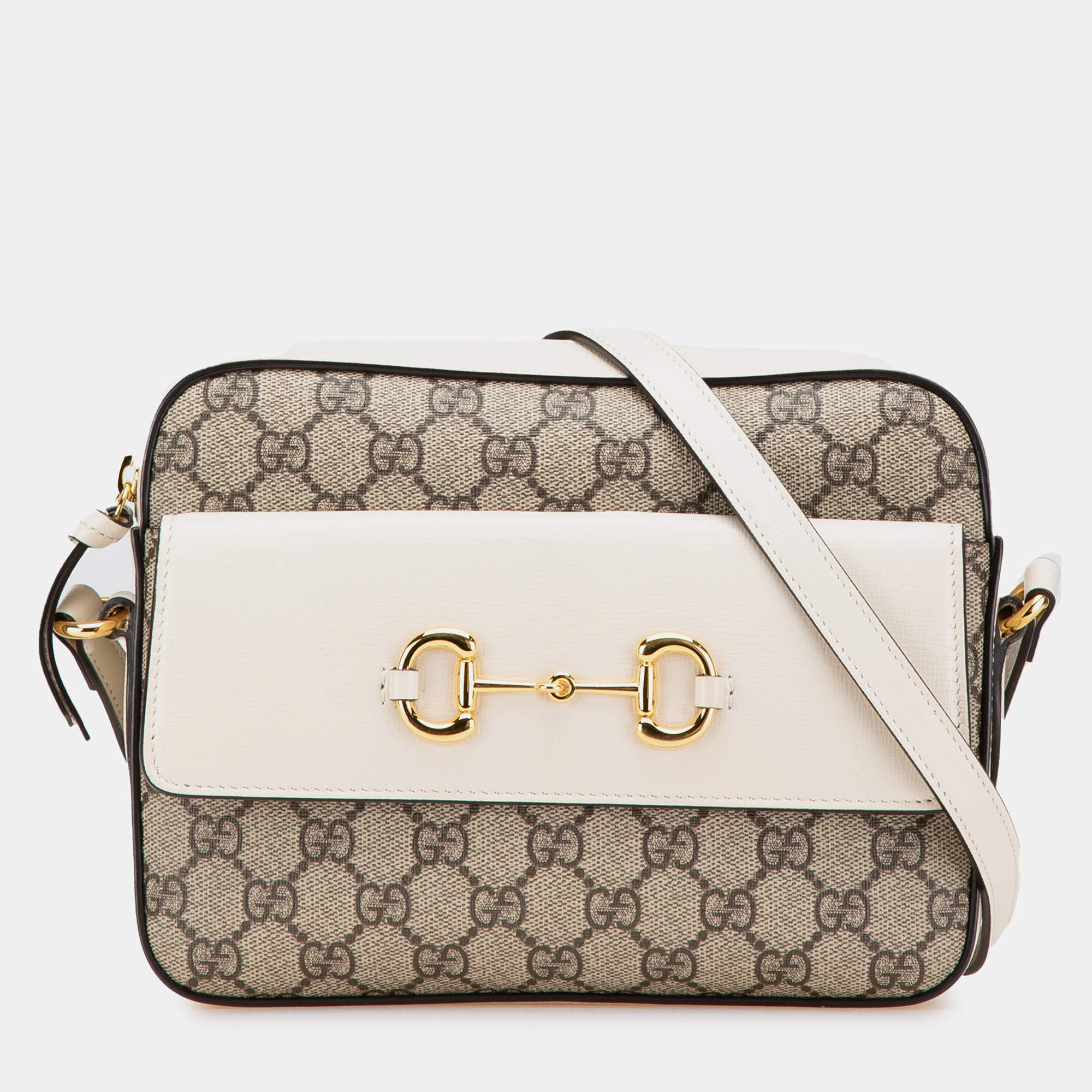 Gucci Beige/Brown Small GG Supreme Horsebit 1955 Crossbody