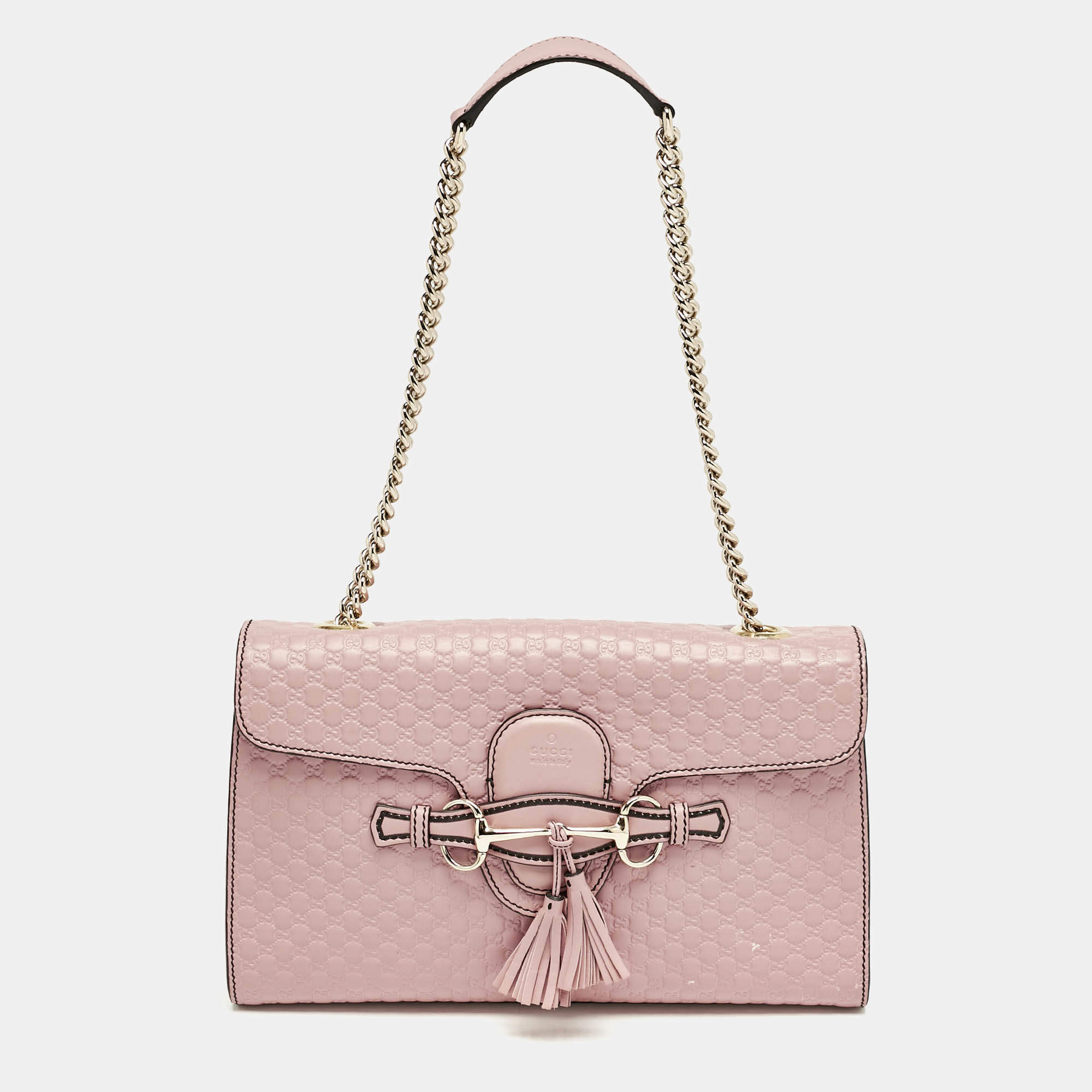 Gucci Pink Microguccissima Leather Medium Emily Chain Shoulder Bag