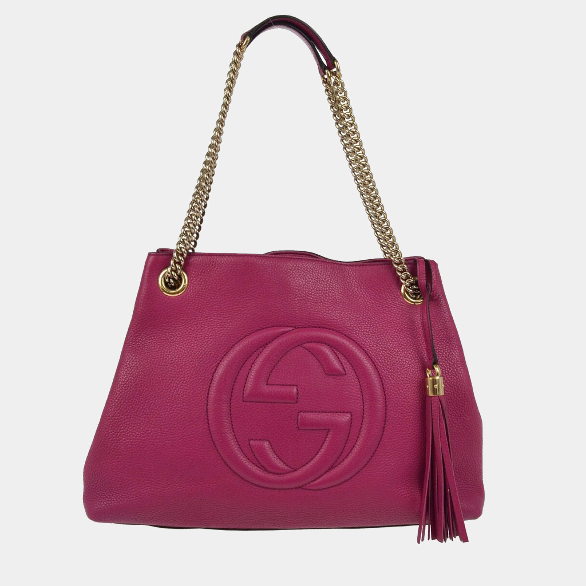 Gucci Pink Purple Soho Tote Handbag