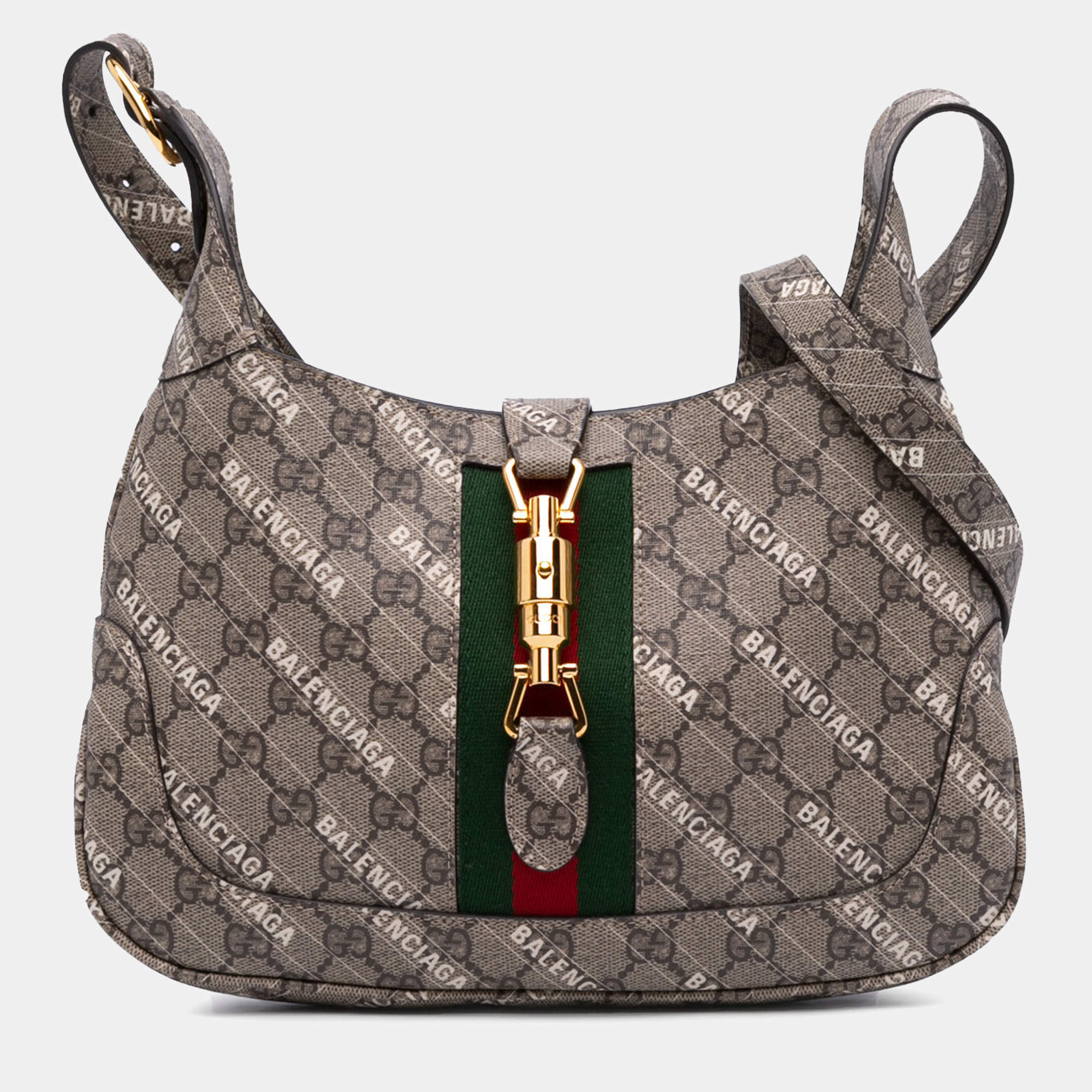 Gucci Balenciaga Brown The Hacker Project Small GG Supreme Web Jackie 1961