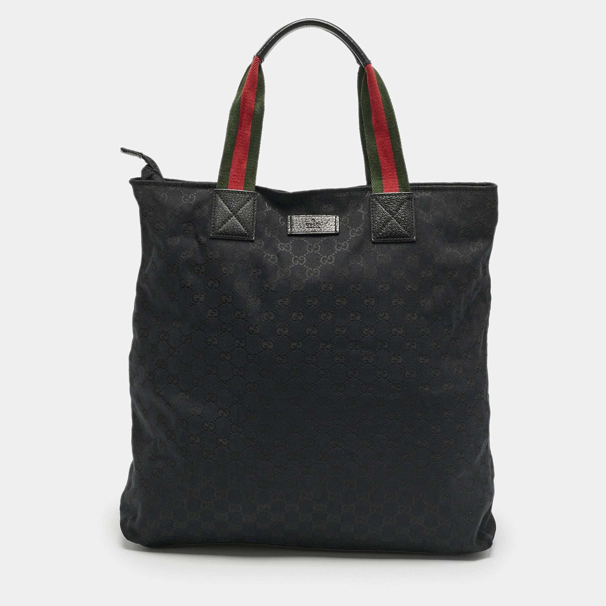 Gucci Black GG Canvas Vertical Tote