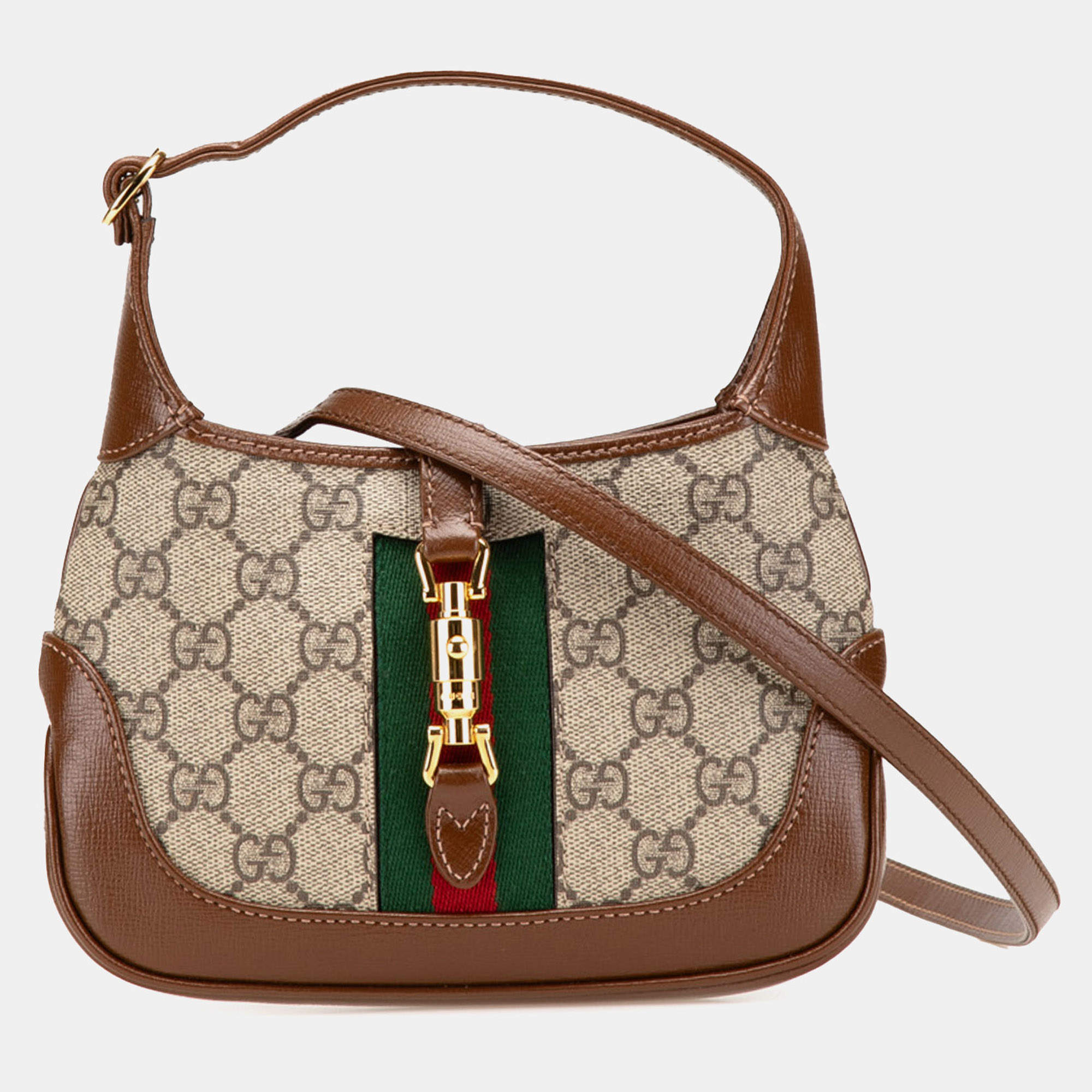 Gucci Beige Brown Mini GG Supreme Jackie 1961 Crossbody