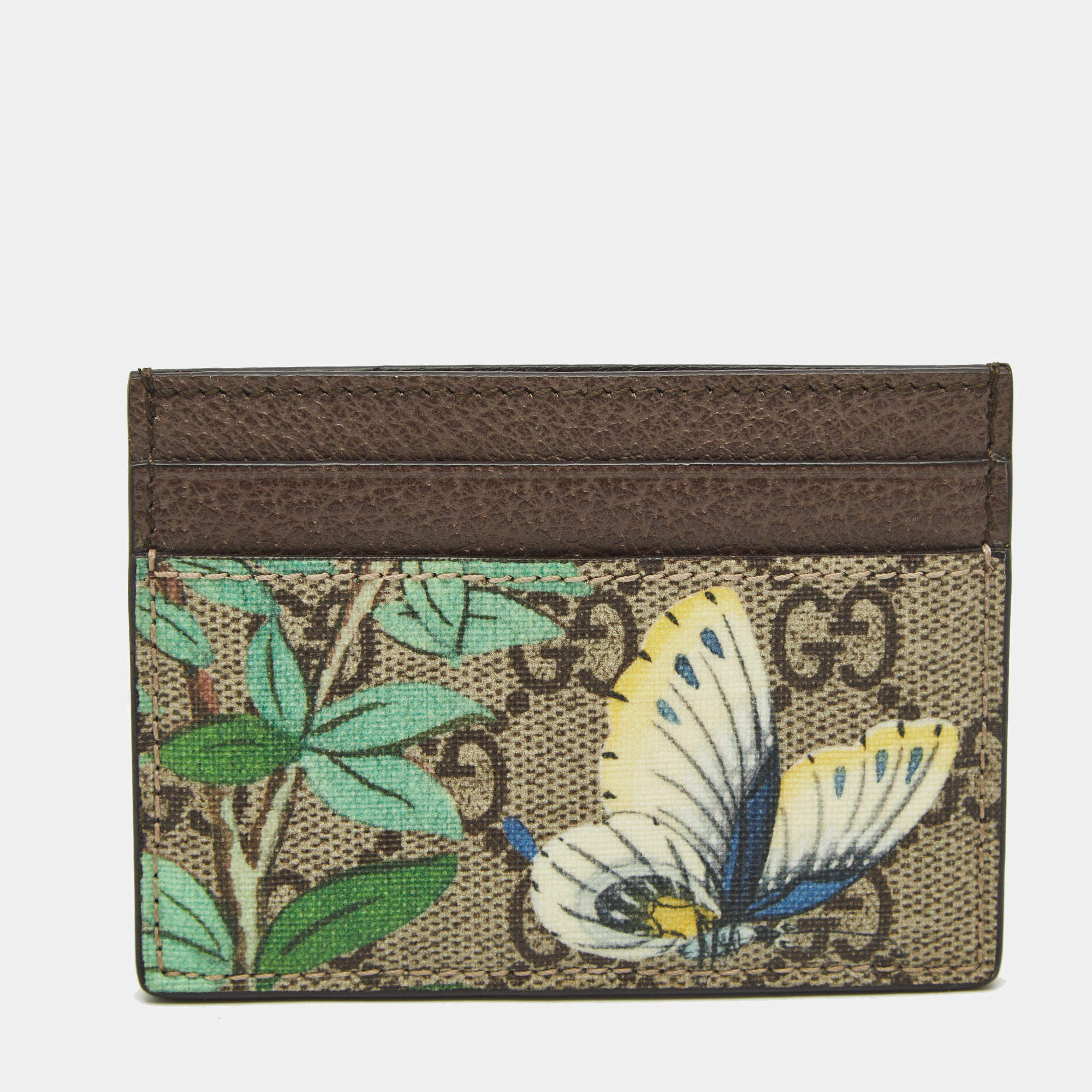 Gucci Multicolor Tian GG Supreme Canvas and Leather Card Holder