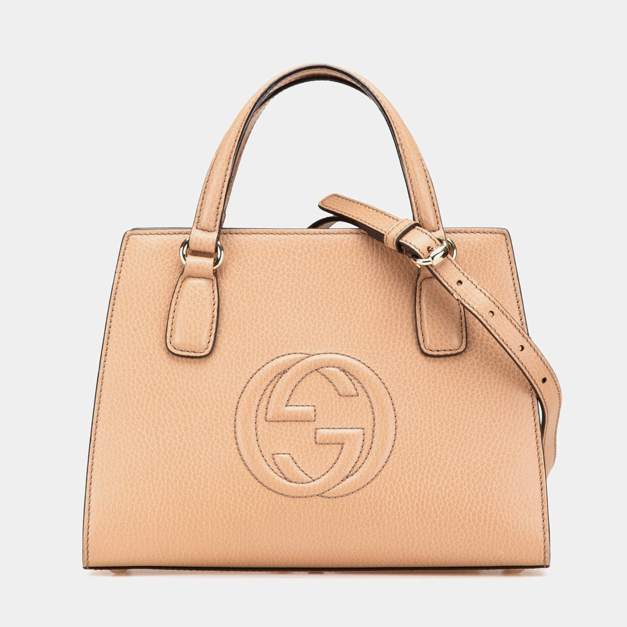 Gucci Brown Medium Leather Soho  Convertible Top Handle 