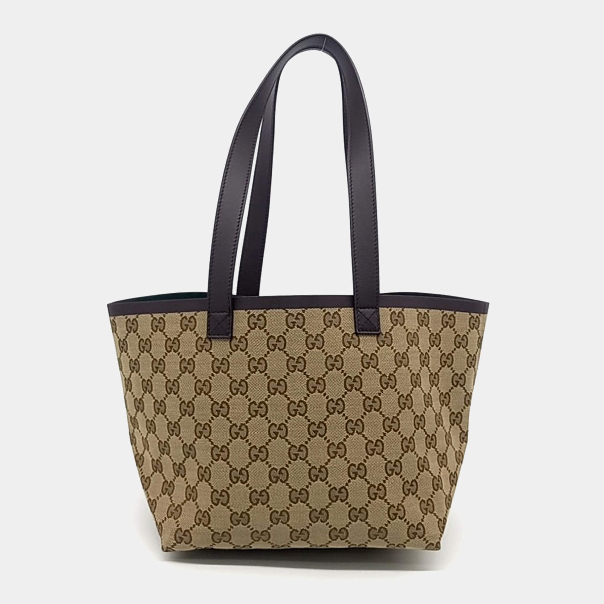 Gucci Brown Coated Canvas Tortissima Shoulder Bag Small