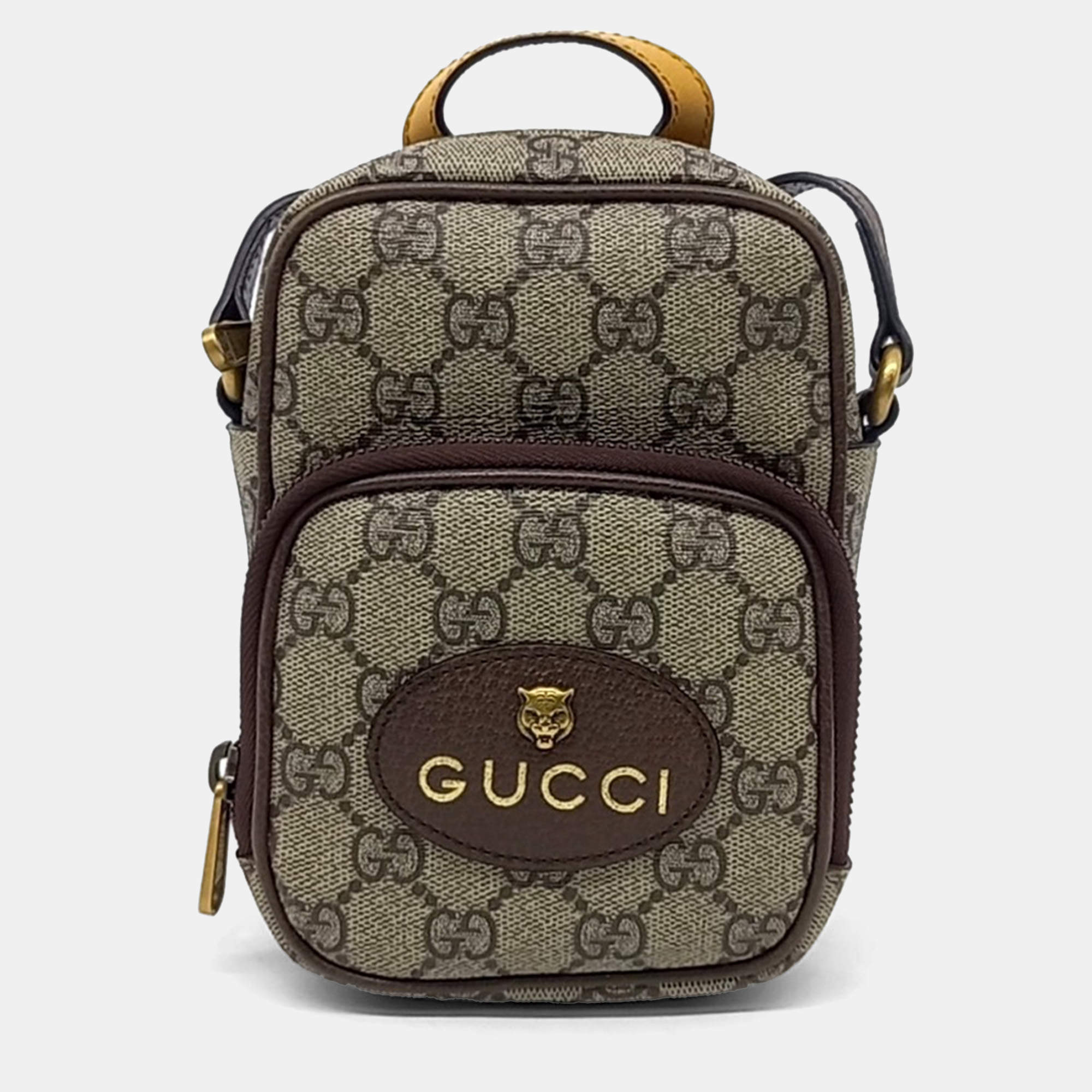 Gucci Beige Brown Coated Canvas Neo Vintage Mini Bag