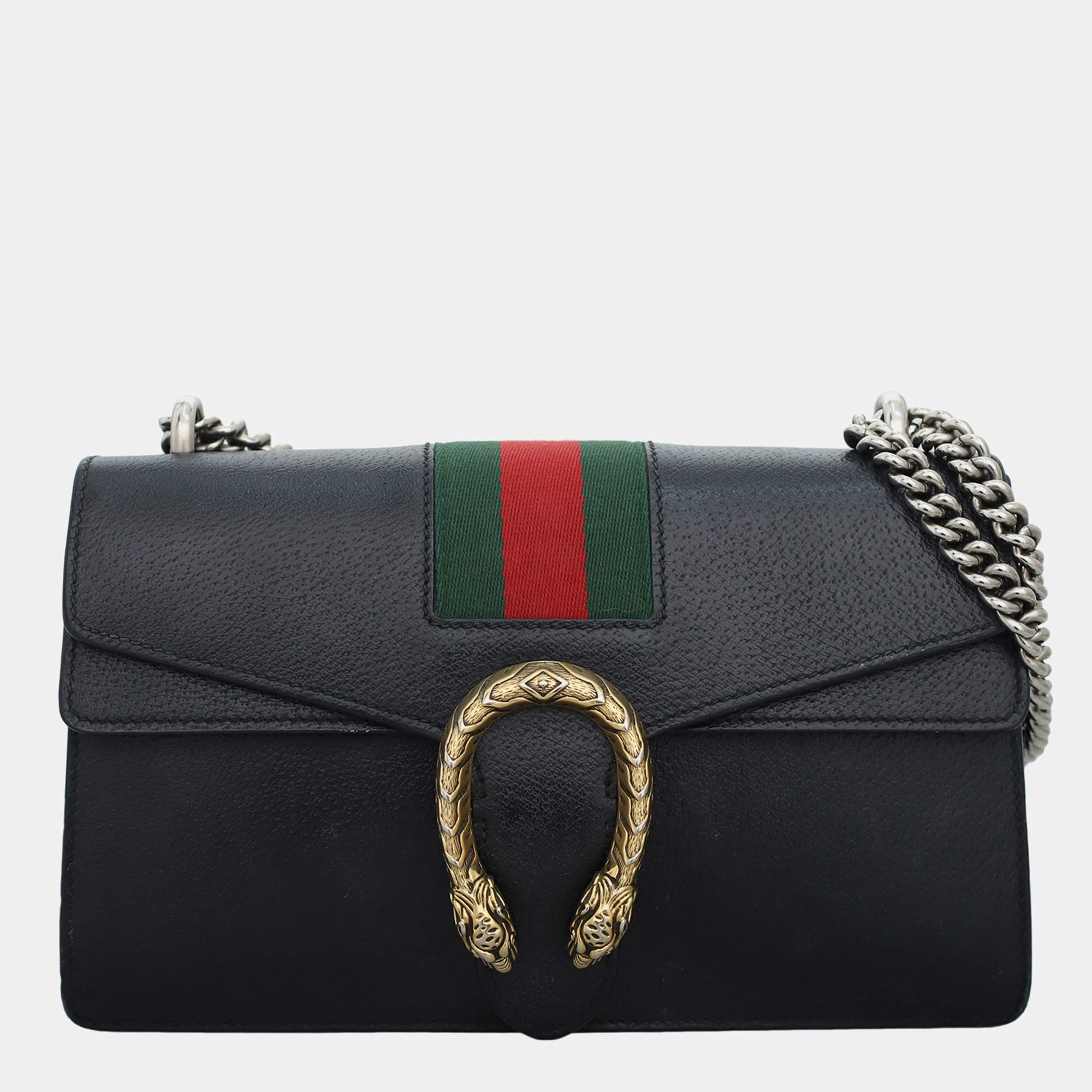 Gucci Black  Dionysus Web Medium Shoulder Bag