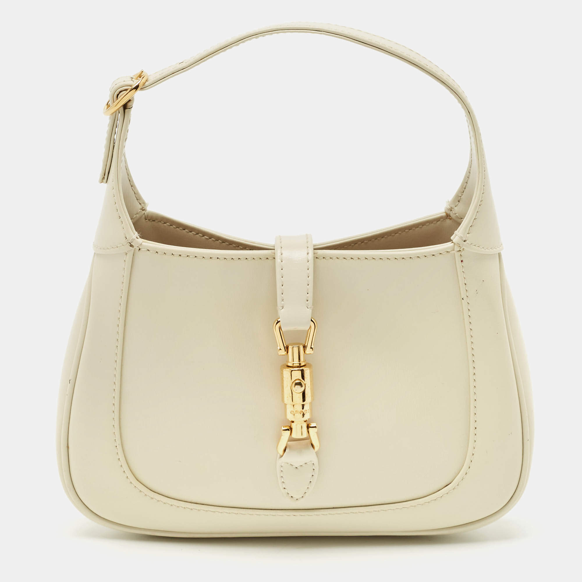 Gucci Off White Leather Mini 1961 Jackie Shoulder Bag