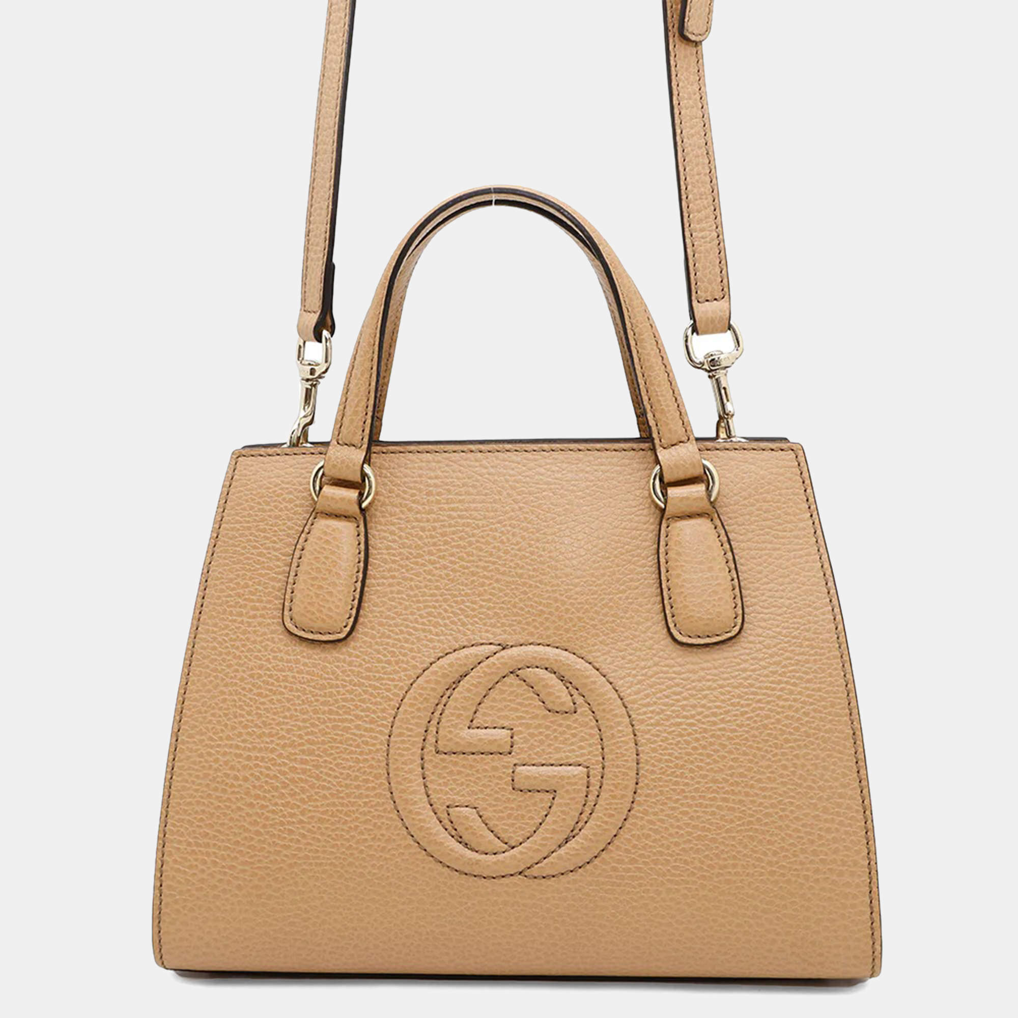 Gucci Beige Leather Soho Interlocking 2Way Tote Bag