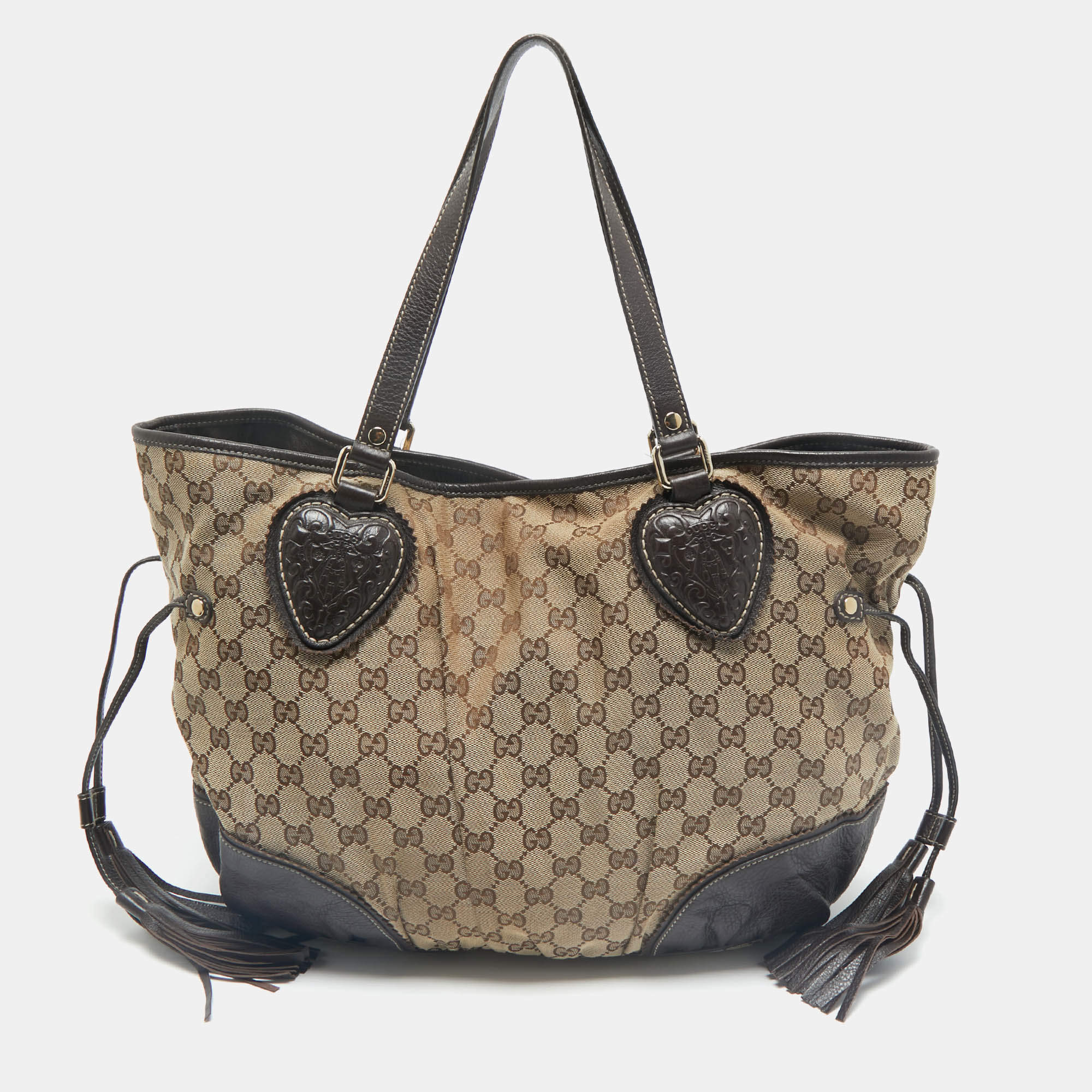 Gucci Beige/Brown GG Canvas and Leather Tribeca Tote