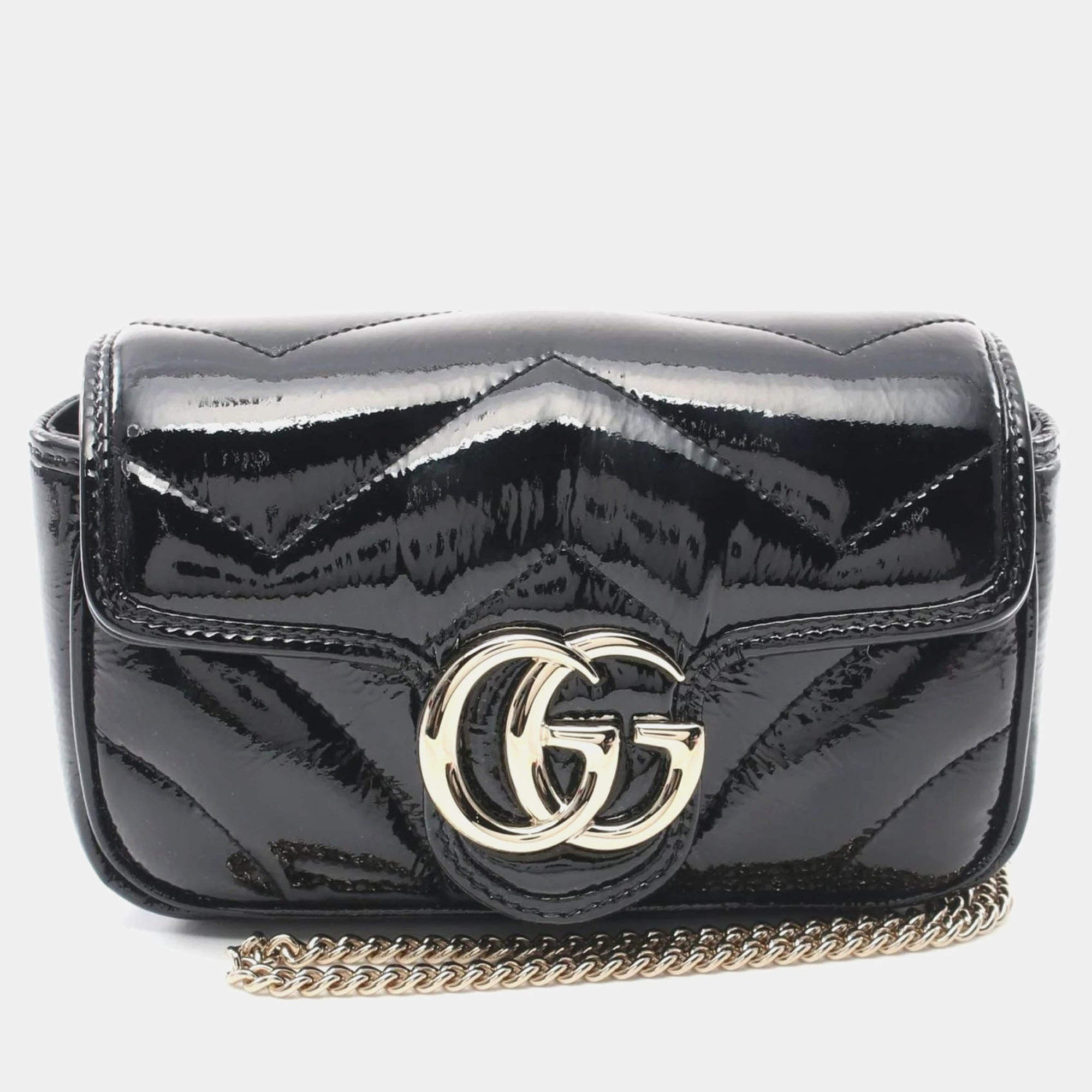Gucci GG Marmont Super Leather Black Shoulder Bag 