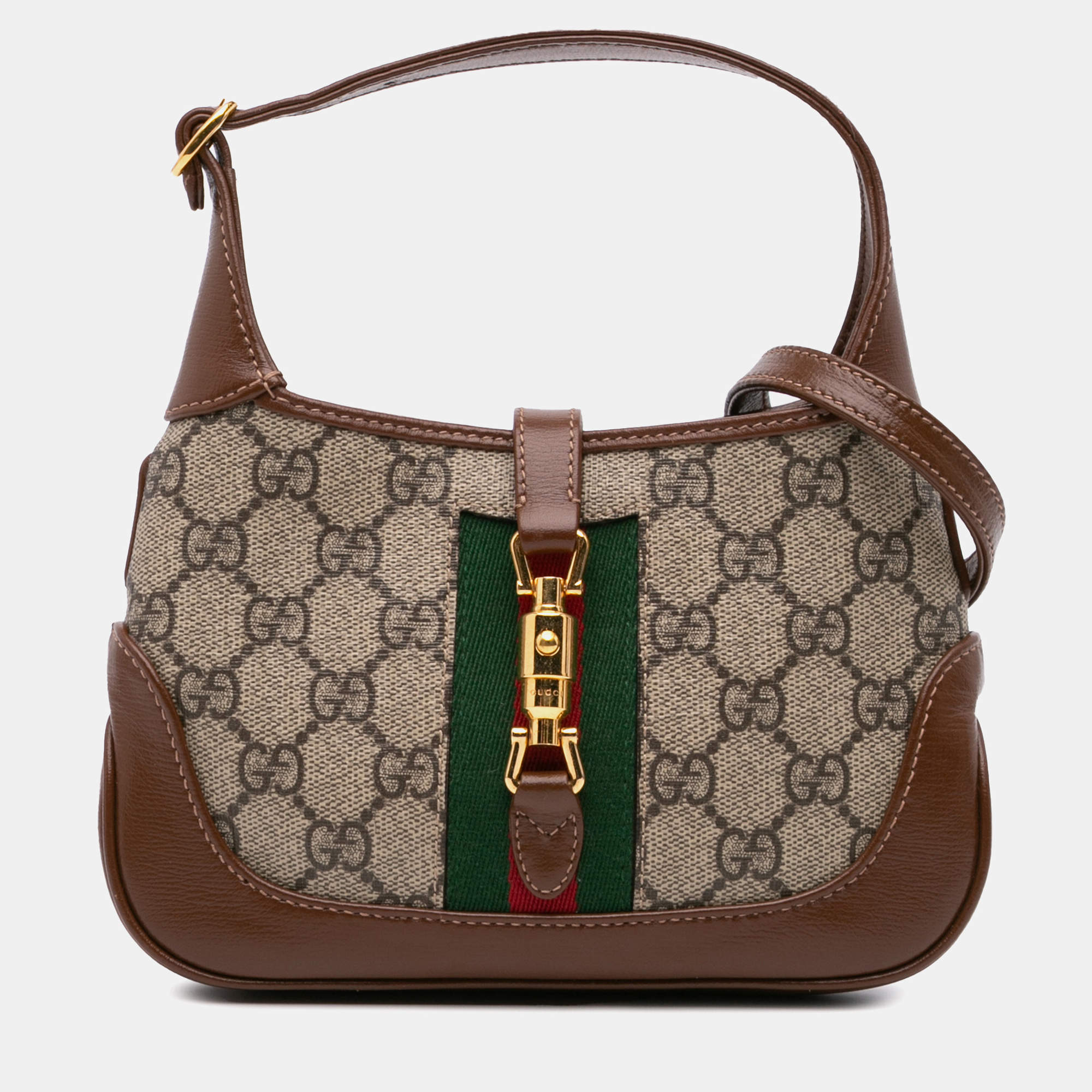 Gucci Brown Mini GG Supreme Jackie 1961 Crossbody Shoulder Bag