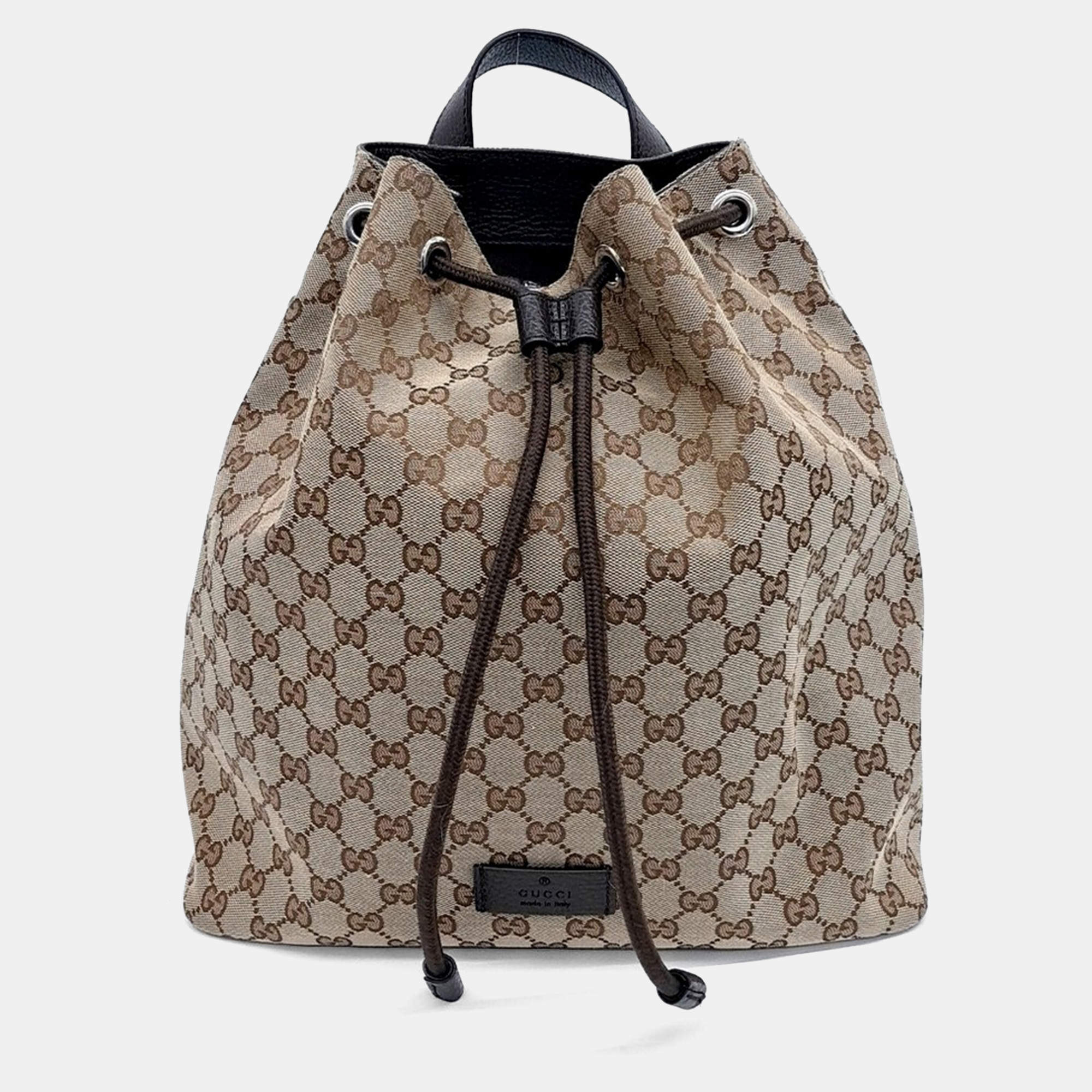 Gucci Beige Fabric Jacquard Backpack