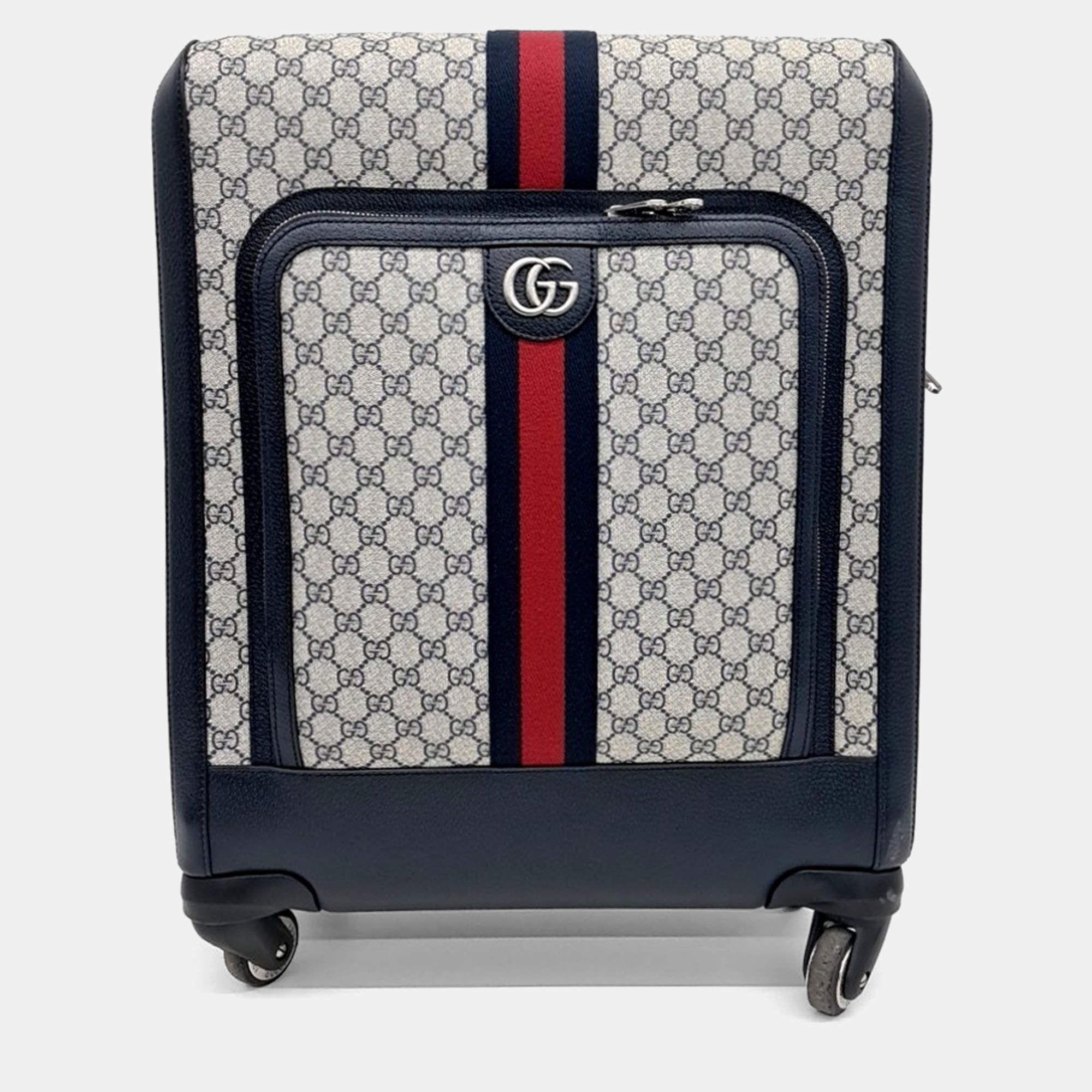 Gucci Beige Black Canvas and Leather Savoy Carrier bag