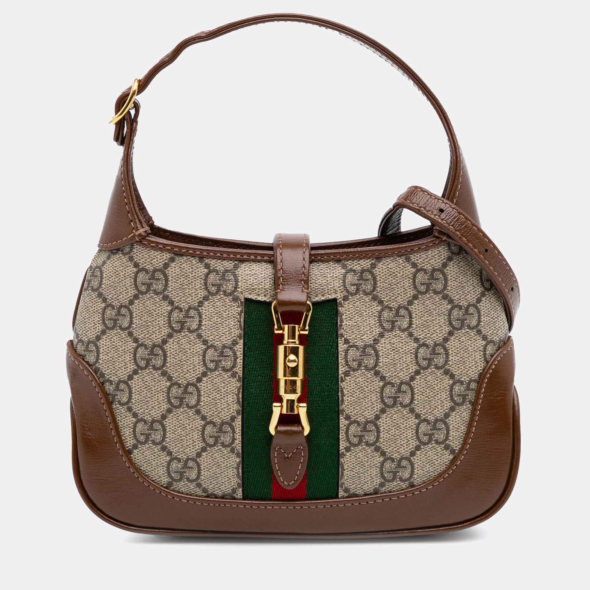 Gucci Brown Mini GG Supreme Jackie 1961 Crossbody