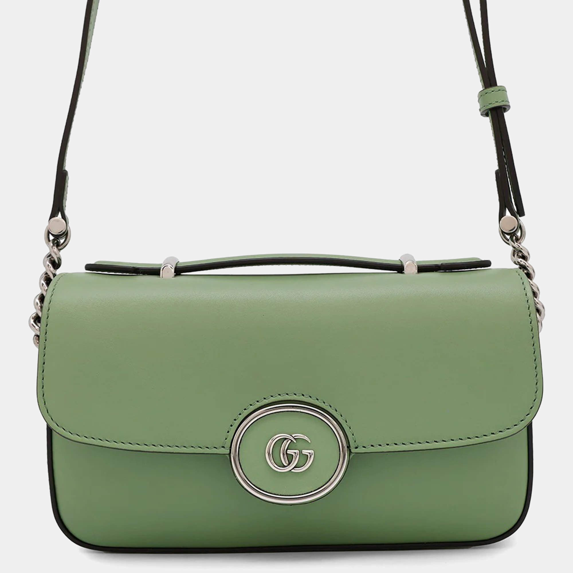 Gucci Petite GG Mini Green Leather Bag