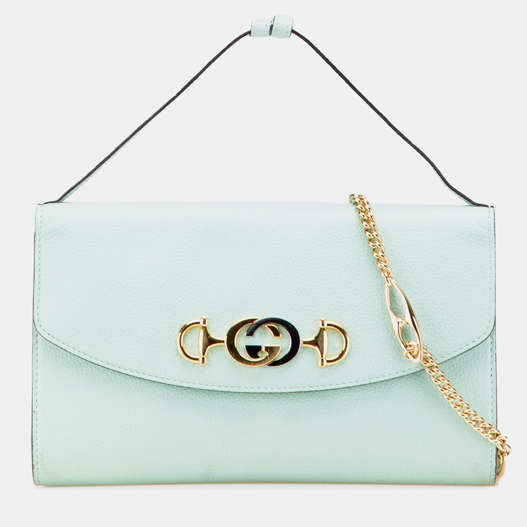 Pre Owned Gucci Green Small Leather Zumi Satchel