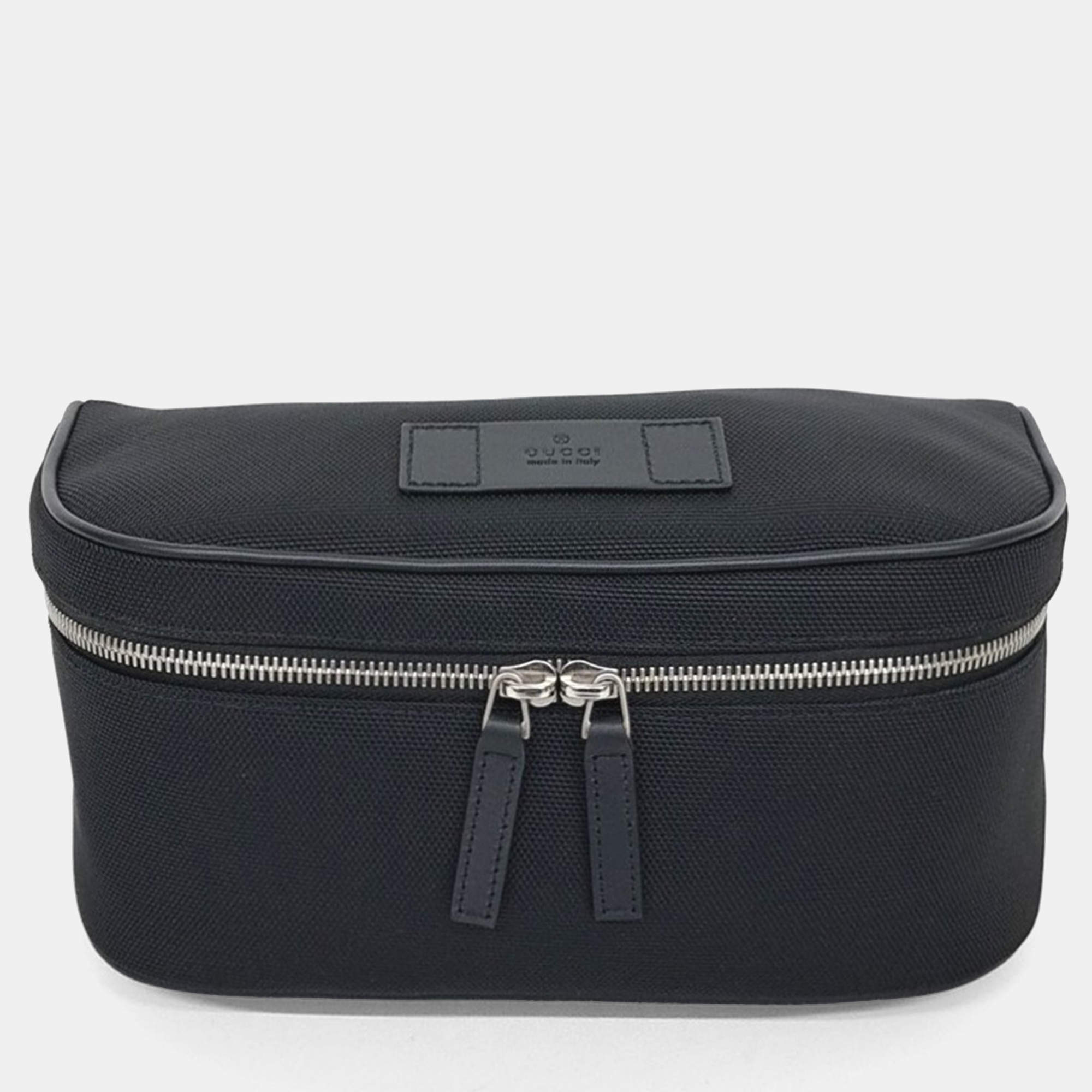 Gucci Black Fabric Web Techno Hip Sack