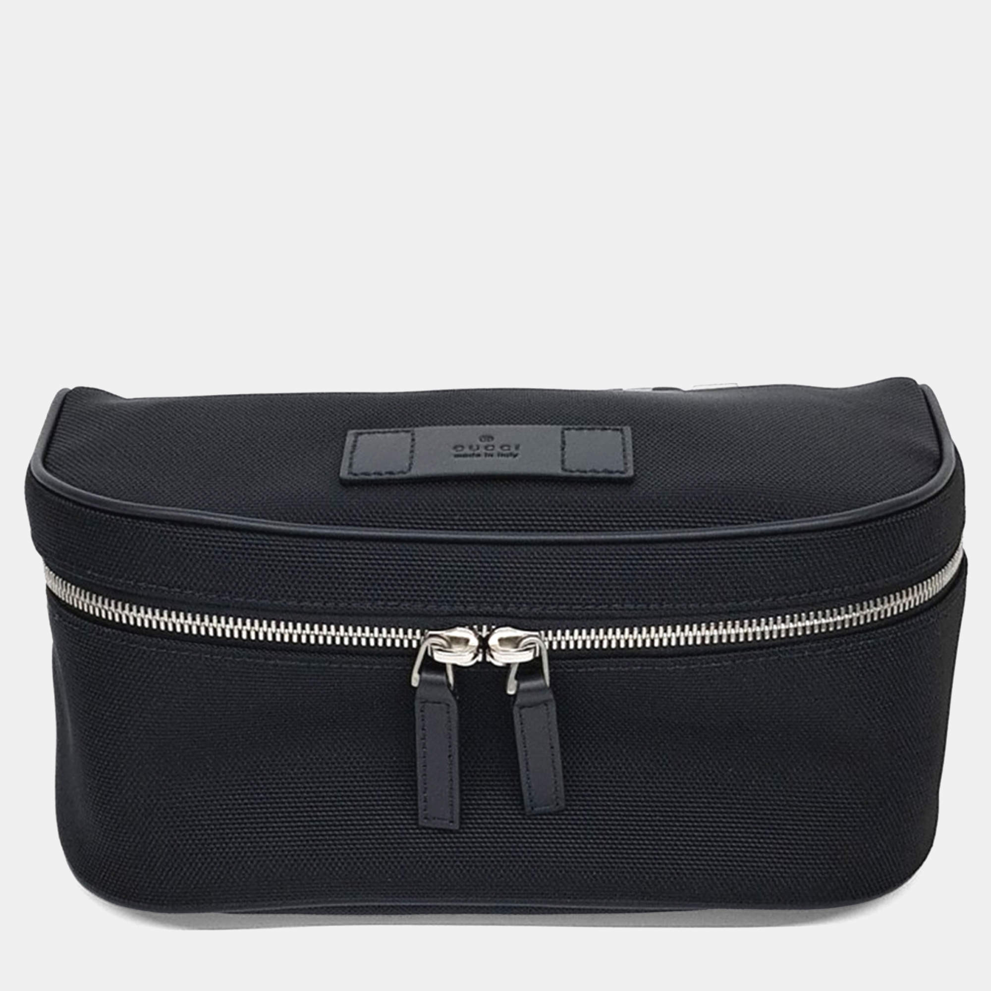 Gucci Black Fabric Web Techno Hip Sack