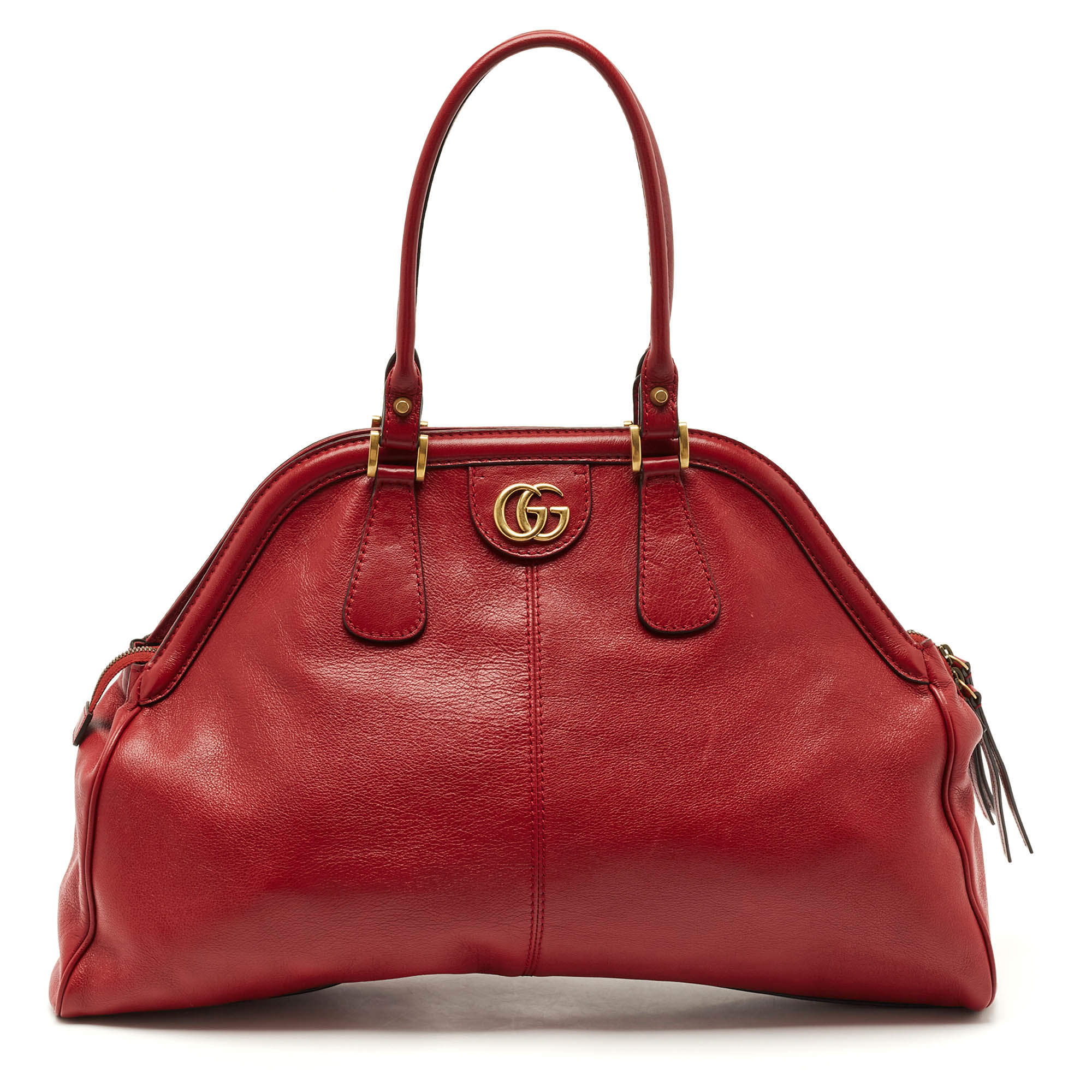 Pre Owned Gucci Red Leather Large Re(Belle) Satchel