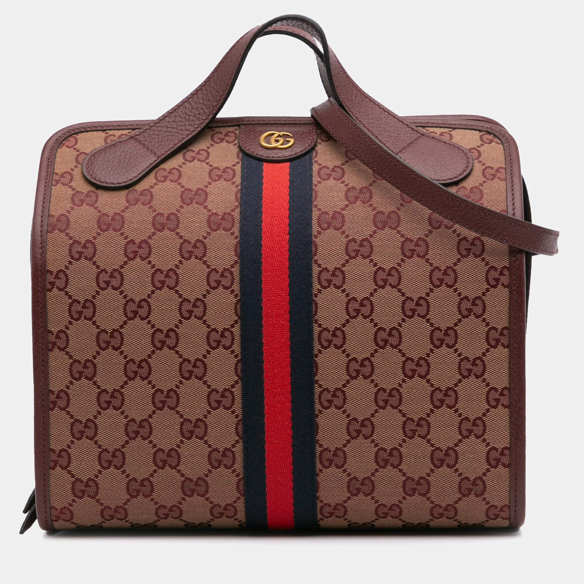 مملوكة مسبقًا حقيبة دافل غوتشي أوفيديا ويب جي جي قماش صغير حمراء