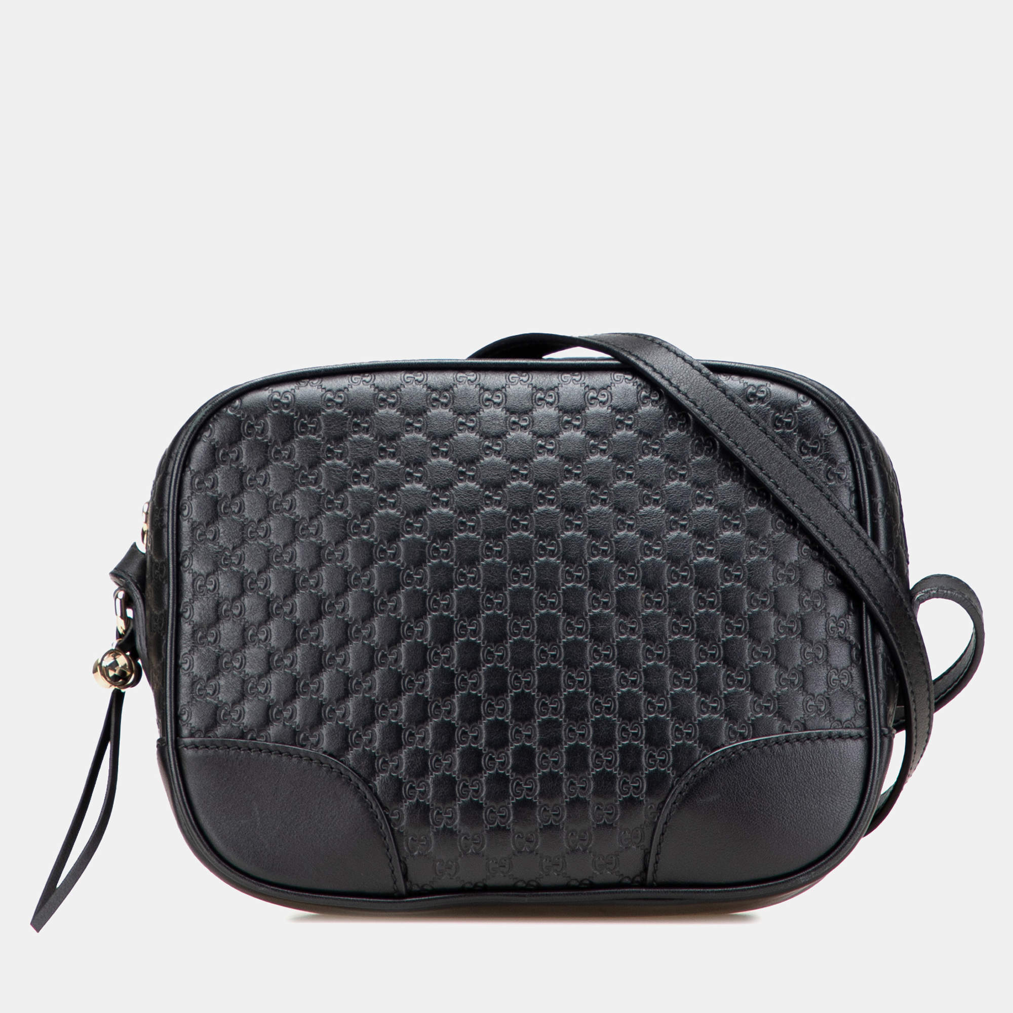 Pre Owned Gucci Black Microguccissima Bree Crossbody