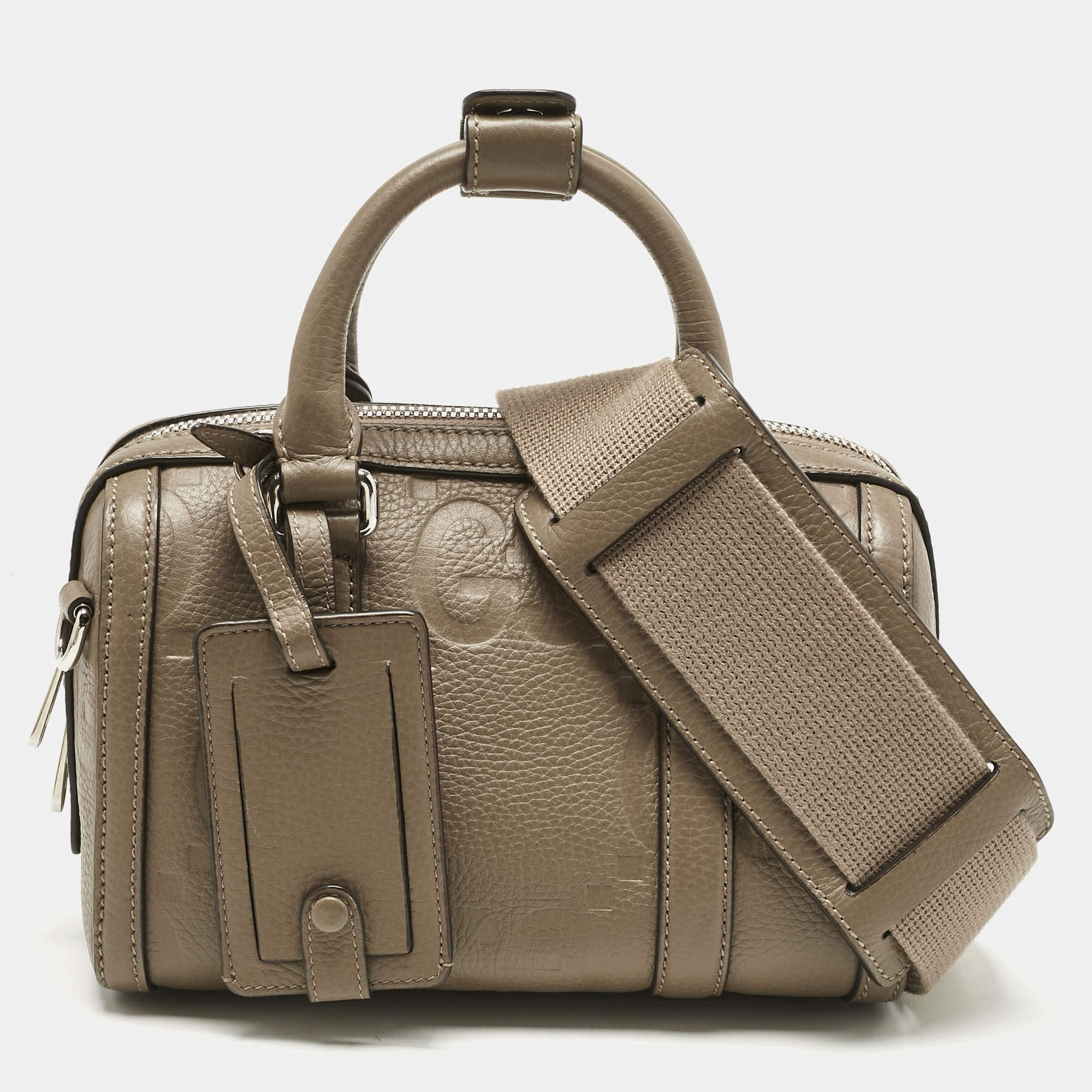Pre Owned Gucci Beige Jumbo GG Leather Mini Duffel Bag