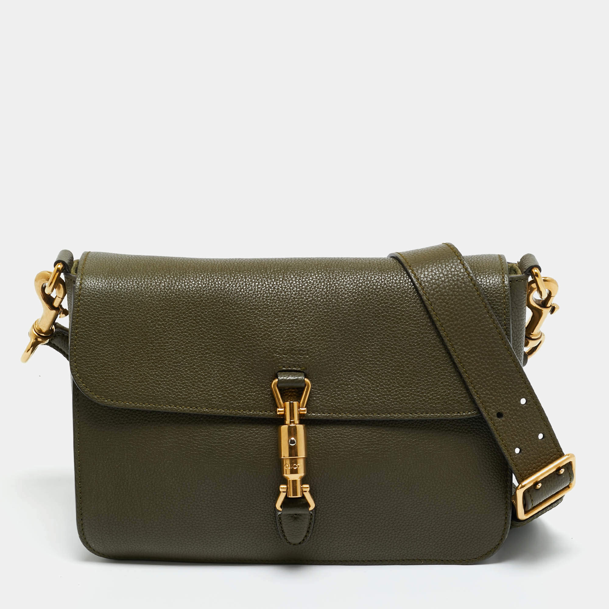 Pre Owned حقيبة كتف غوتشي جاكي جلد أخضر