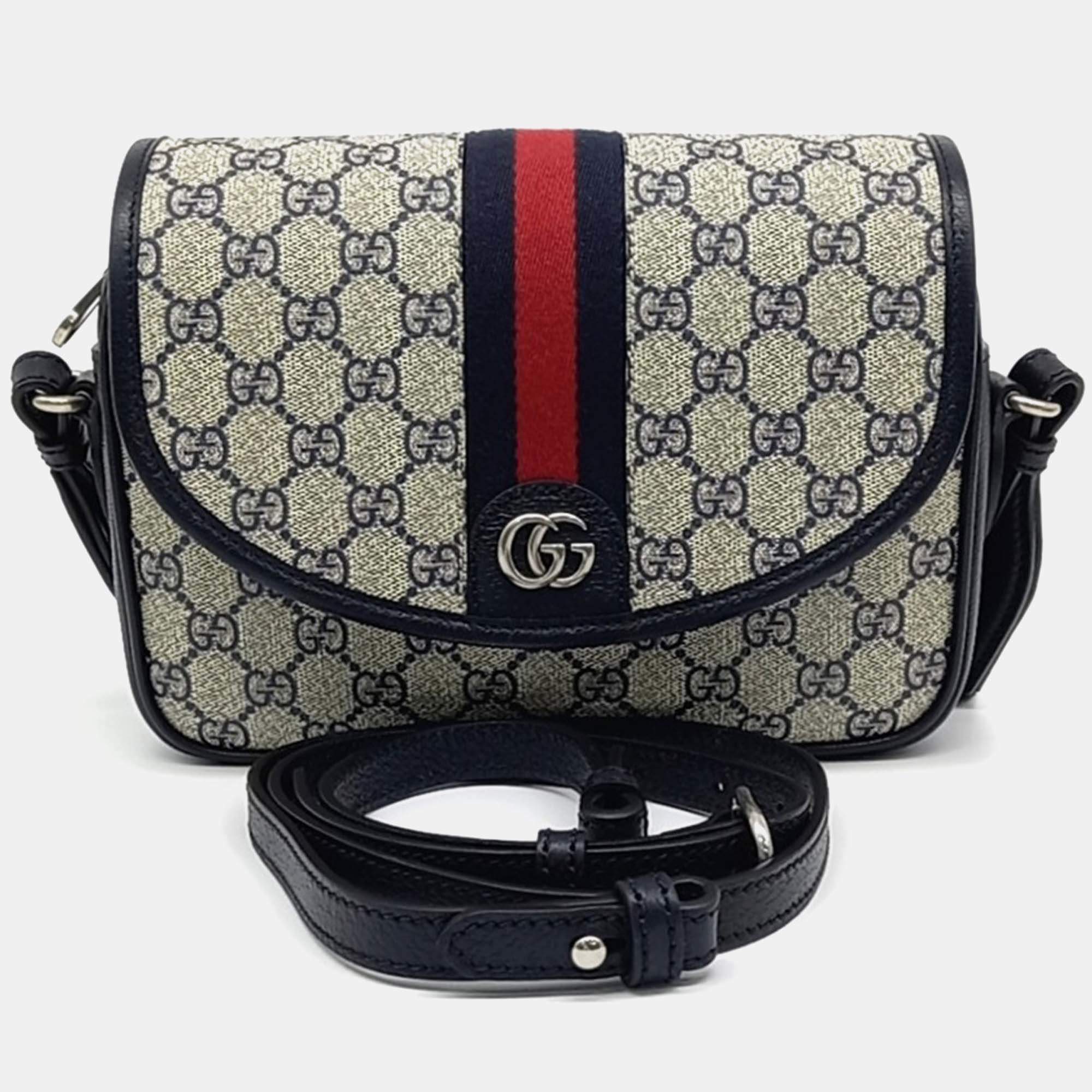 Pre Owned Gucci Multicolor Coated Canvas Ophidia Mini GG Shoulder Bag