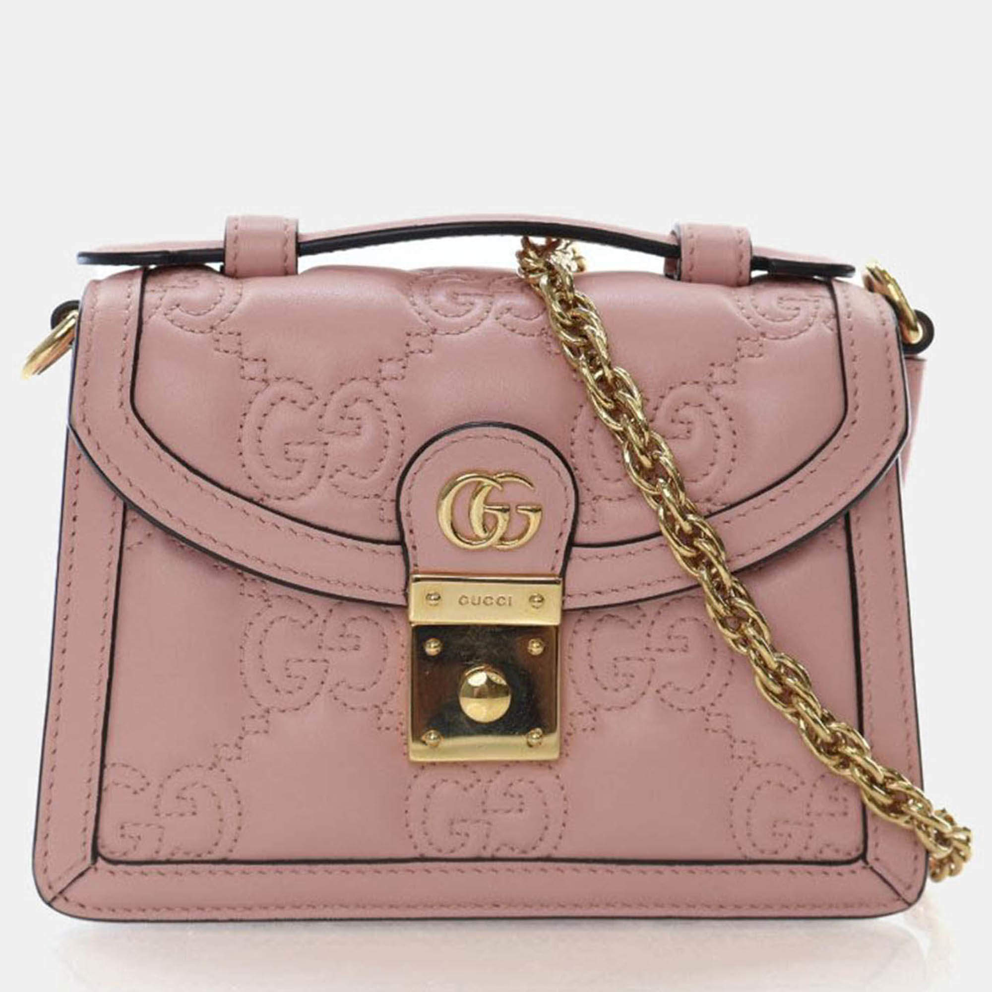 Pre Owned Gucci Small Calfskin GG Crossbody Bag