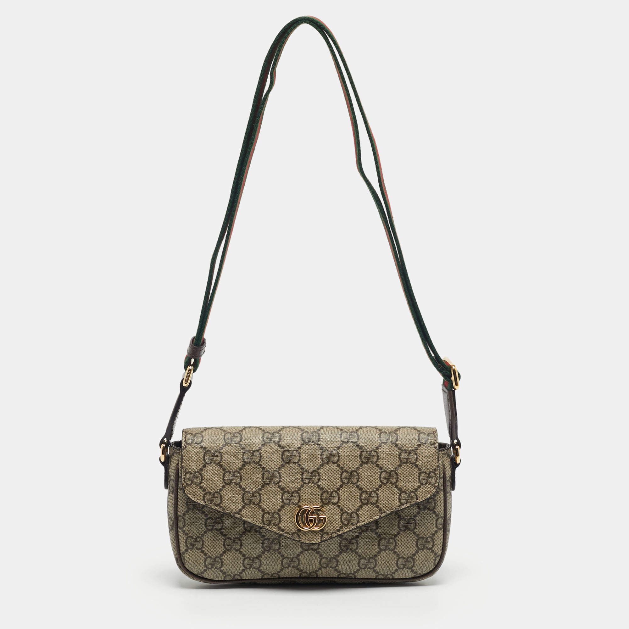 Pre Owned Gucci Beige GG Supreme Canvas Ophidia Pochette