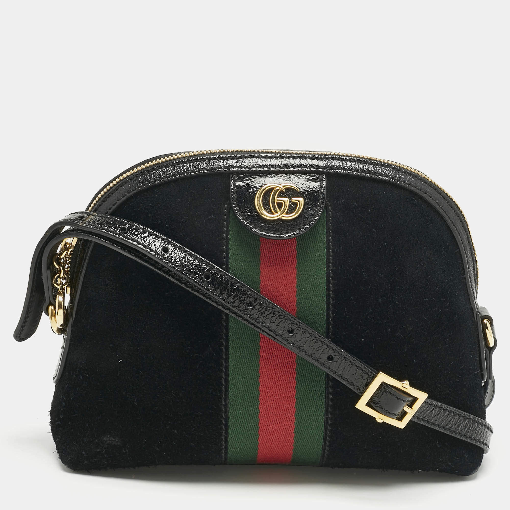 Pre Owned حقيبة كتف غوتشي أوبيديا ويب سويد أحمر / أزرق صغيرة