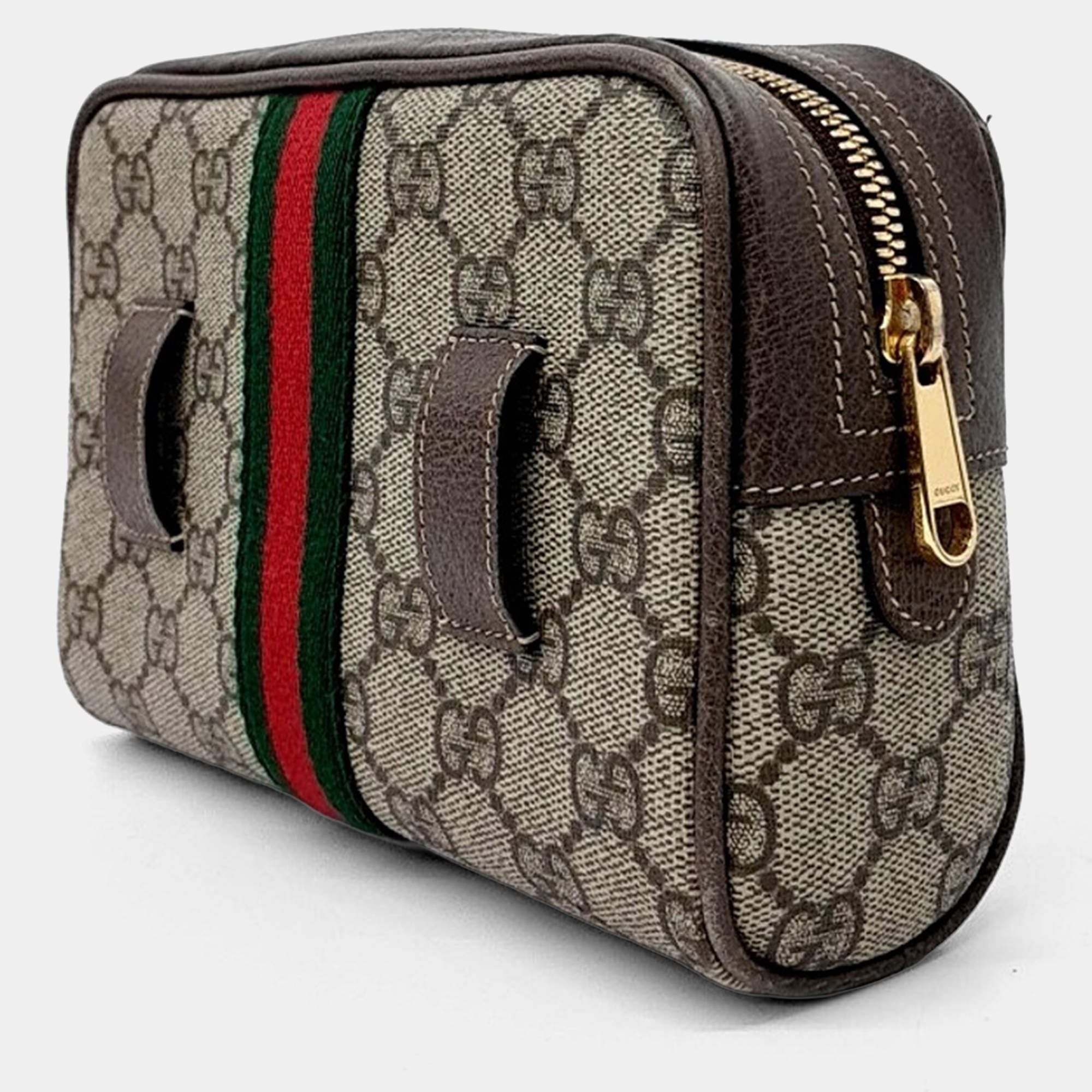 Gucci Beige/Ebony GG Supreme Canvas and Leather Small