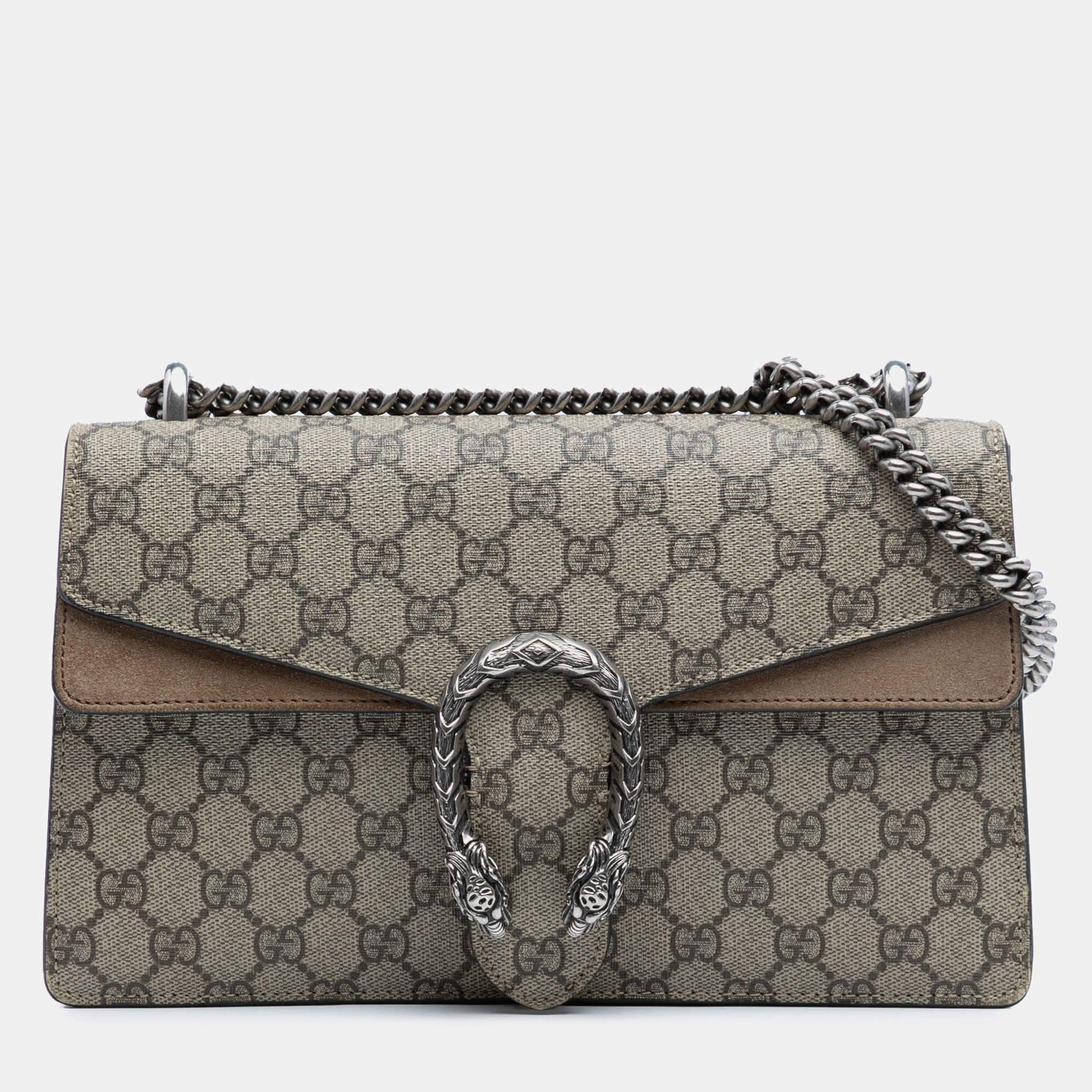 Pre Owned Gucci Brown Medium GG Supreme Dionysus Shoulder Bag