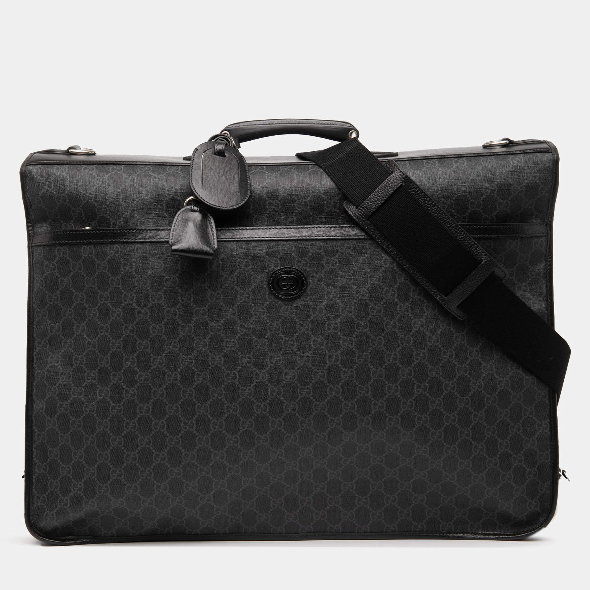 Pre Owned Gucci Black GG Supreme Retro Interlocking G Garment Bag