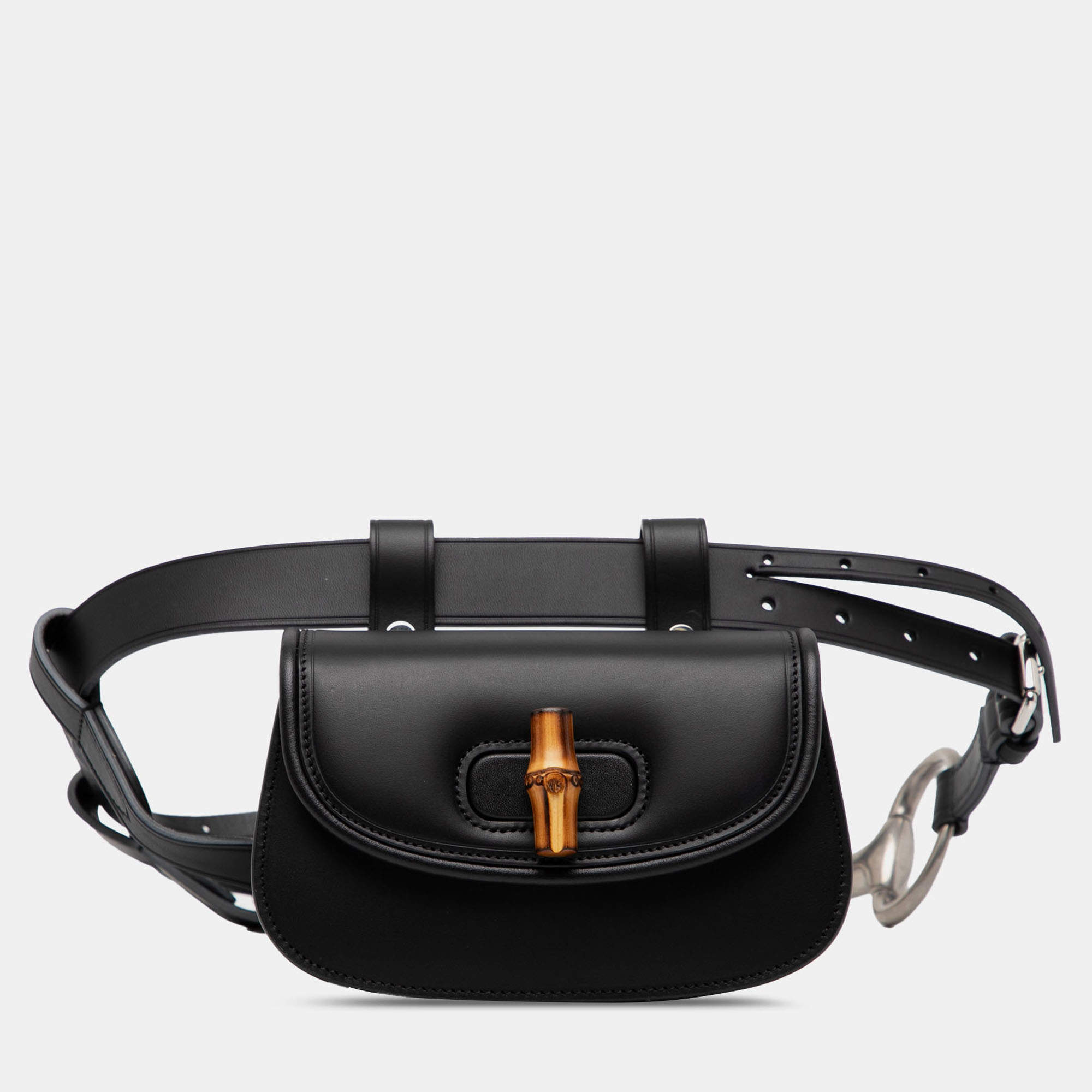 Pre Owned Gucci Mini Leather Bamboo 1947 Belt Bag