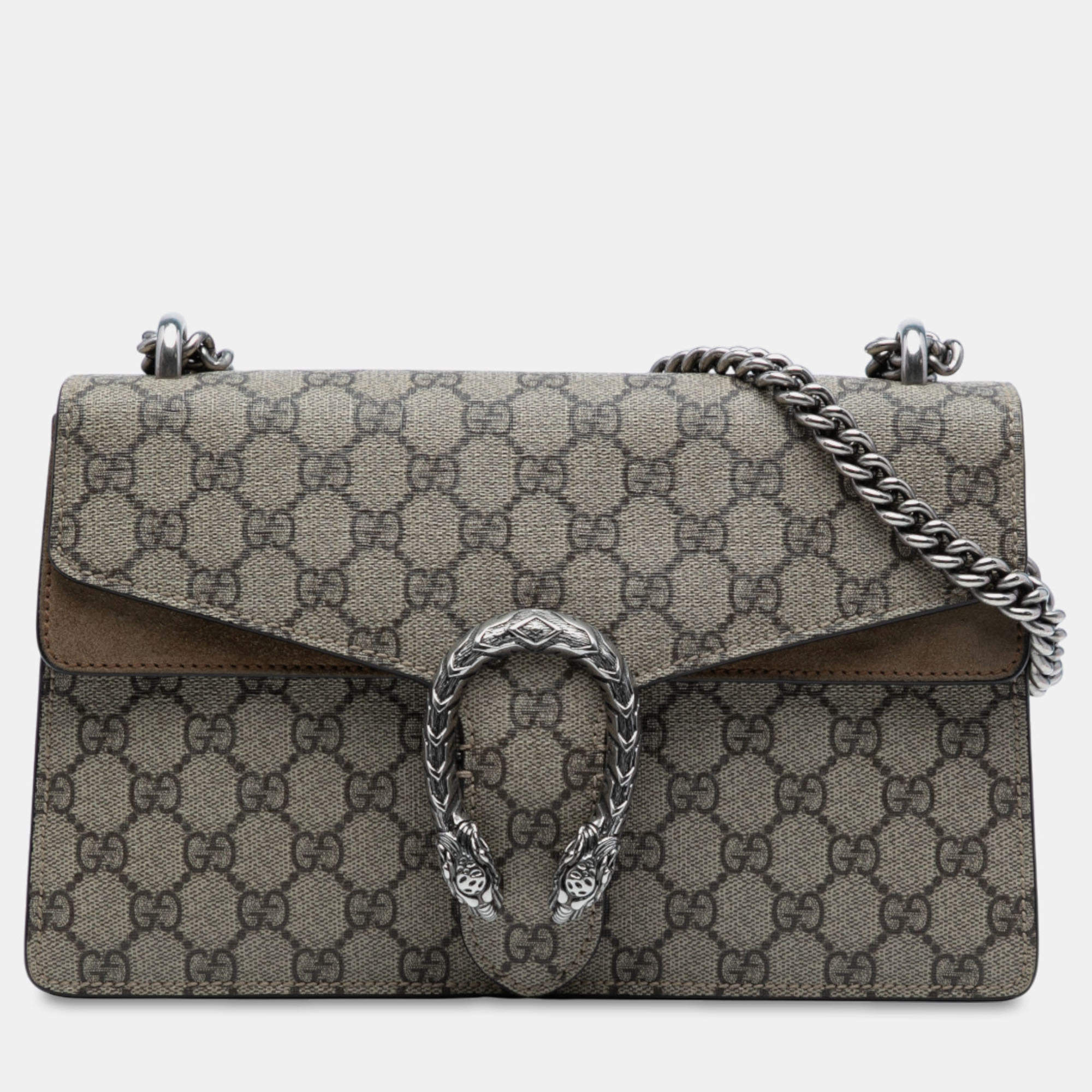 Pre Owned Gucci Brown Medium GG Supreme Dionysus Shoulder Bag