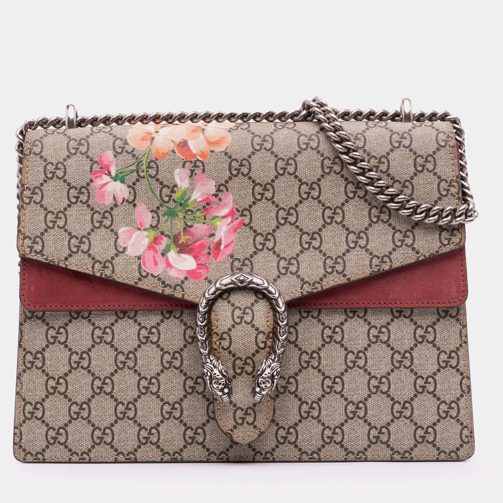 Pre Owned Gucci Medium GG Supreme Blooms Dionysus Shoulder Bag