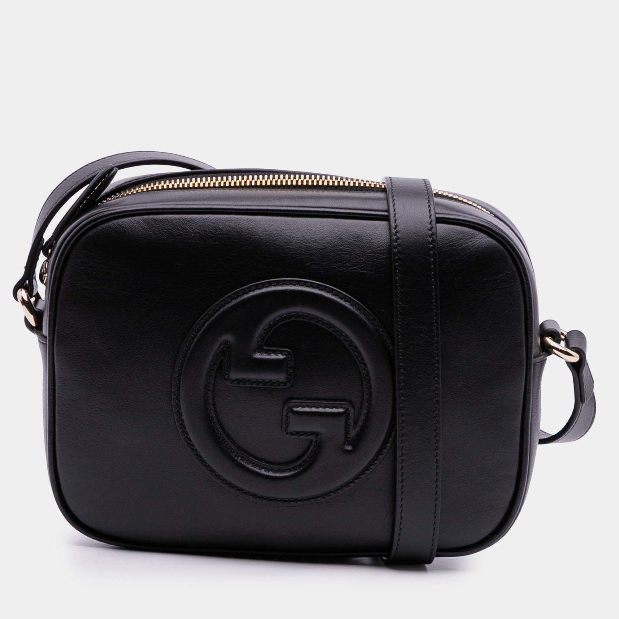 Pre Owned Gucci Black Small Leather Blondie Crossbody