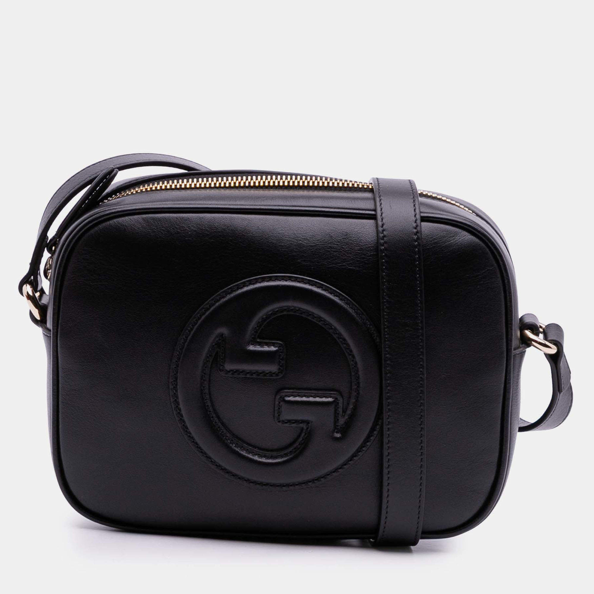 Pre Owned Gucci Black Small Leather Blondie Crossbody